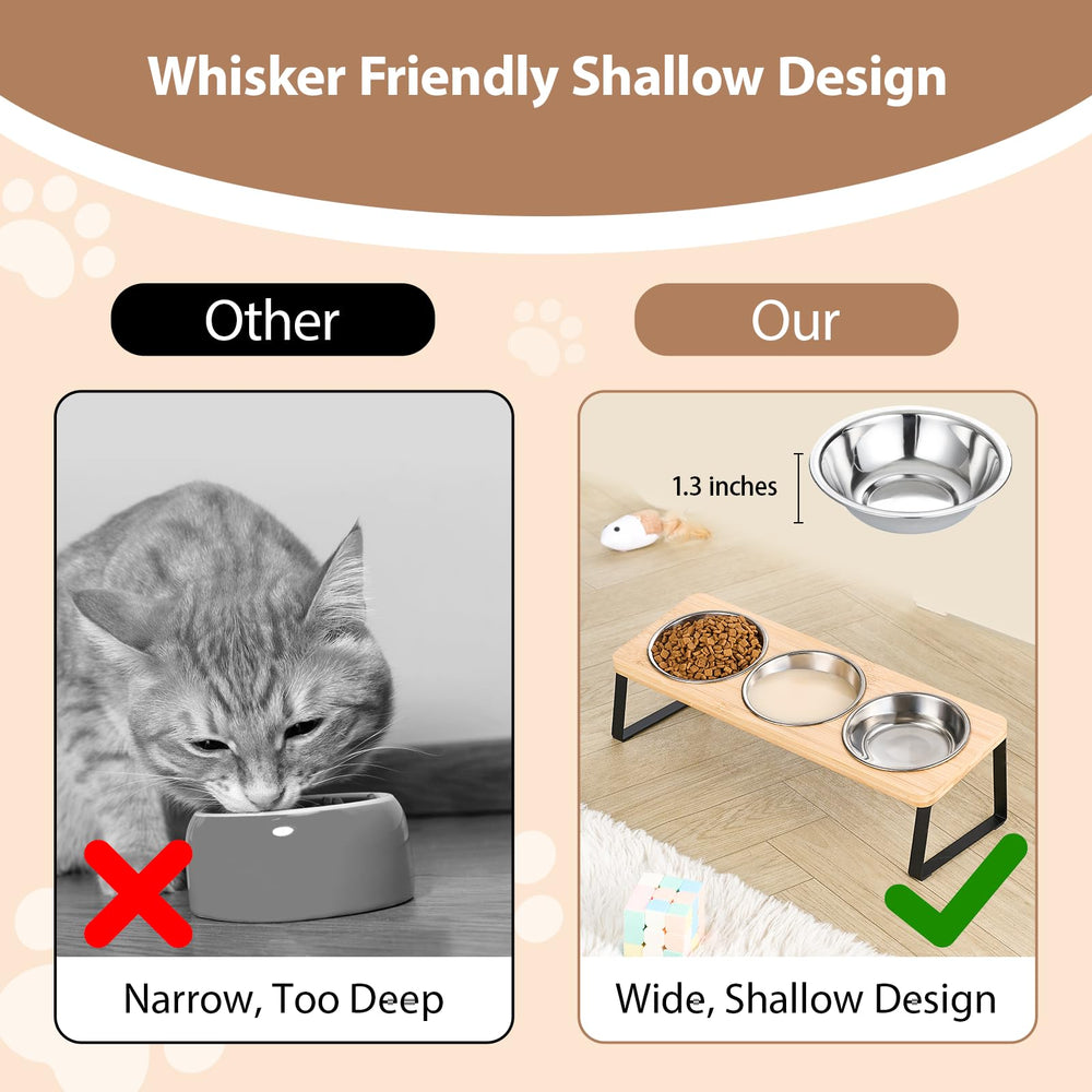 Lawfery tilted cat feeder demonstrates improved feeding posture during meals.