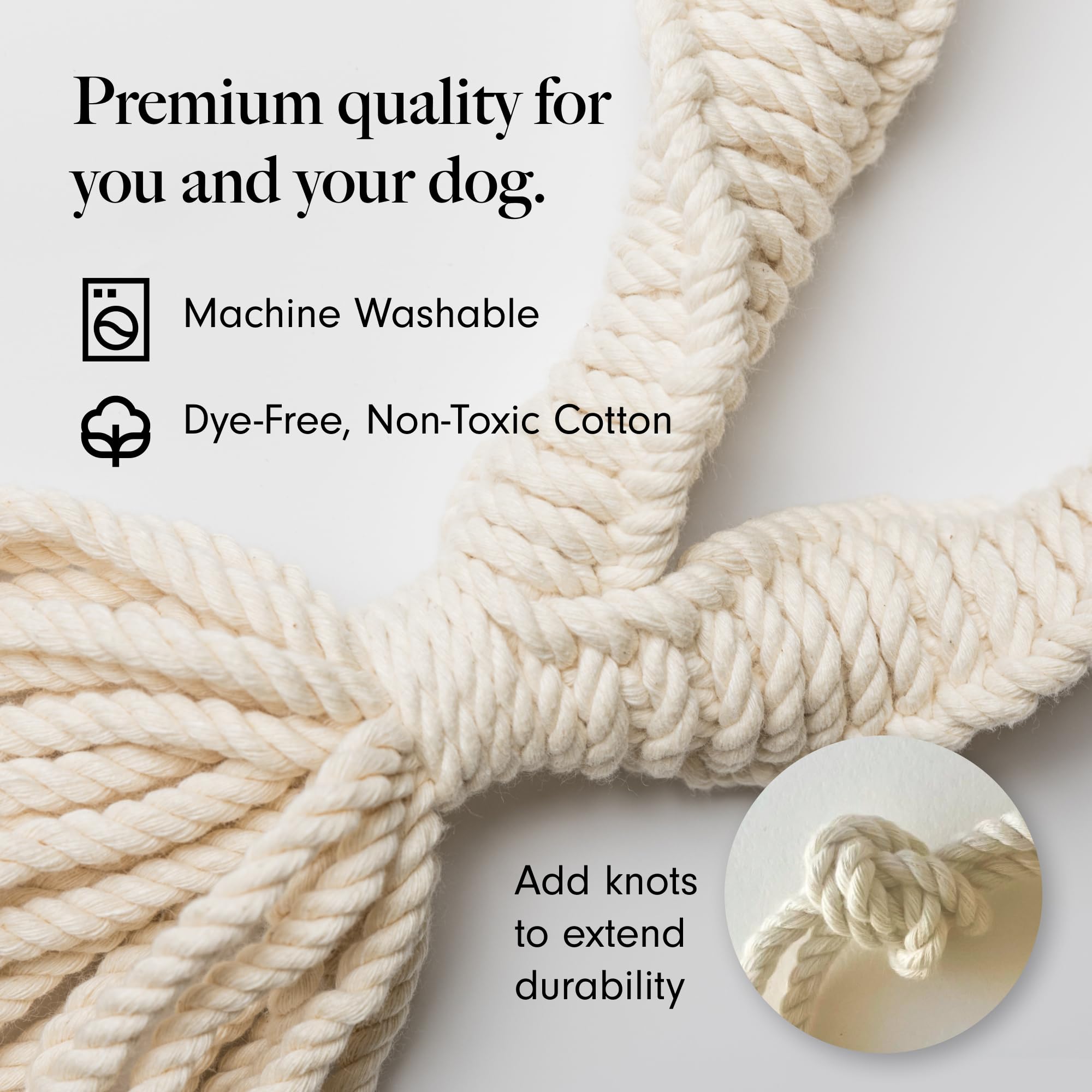 LAY LO teething-soft-cotton close-up shows natural, non-toxic materials for safe chewing