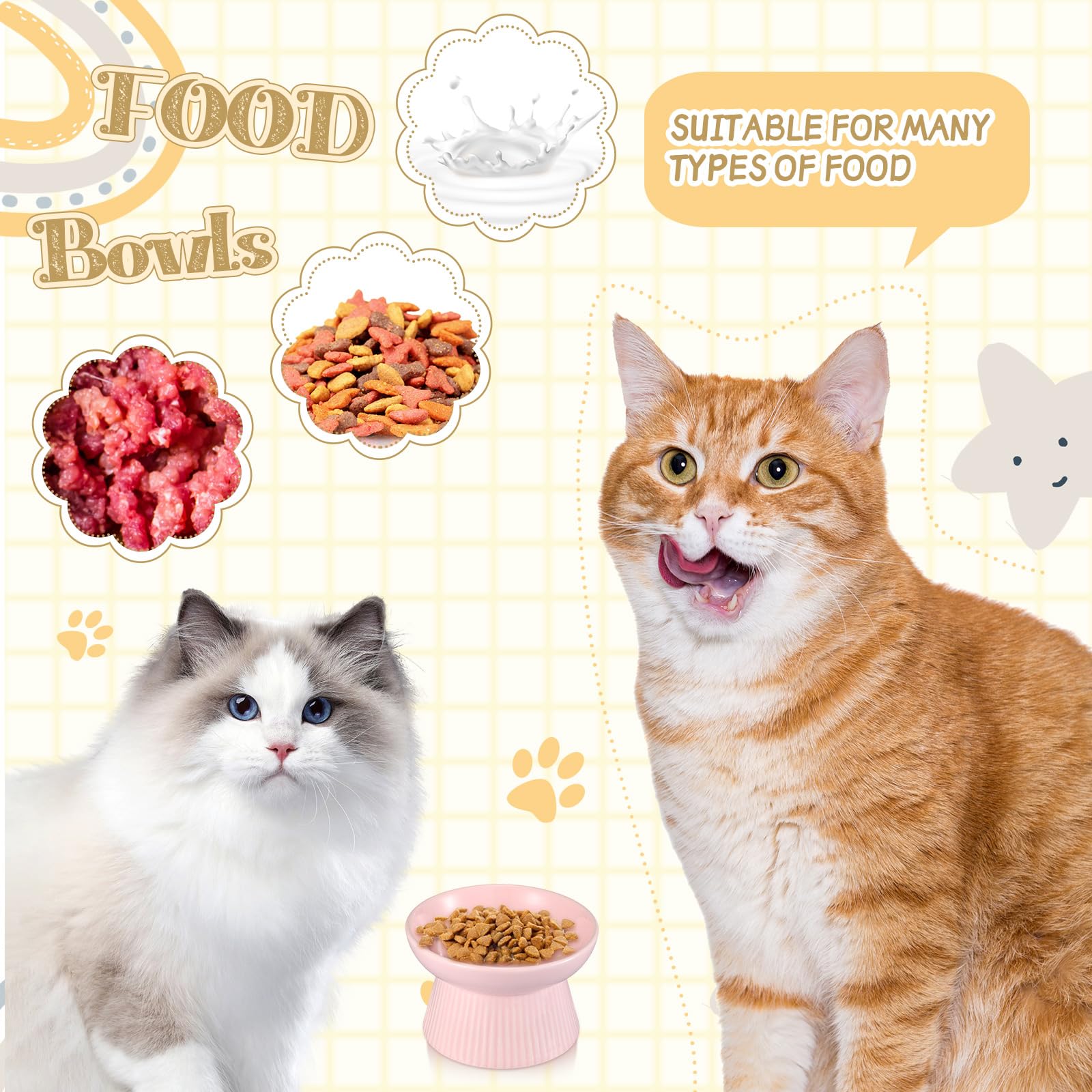 Layhit pack of 2 elevated bowls in green pink, product shot shows complete set