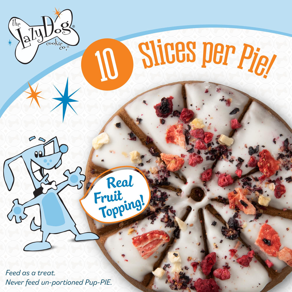 Pup-Pie pre-sliced into 10 pieces, easy sharing for households with multiple dogs