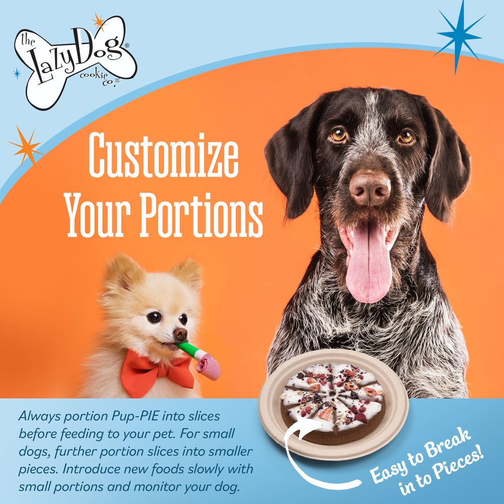 Freeze-dried fruit sprinkles on Pup-Pie provide natural color and crunch
