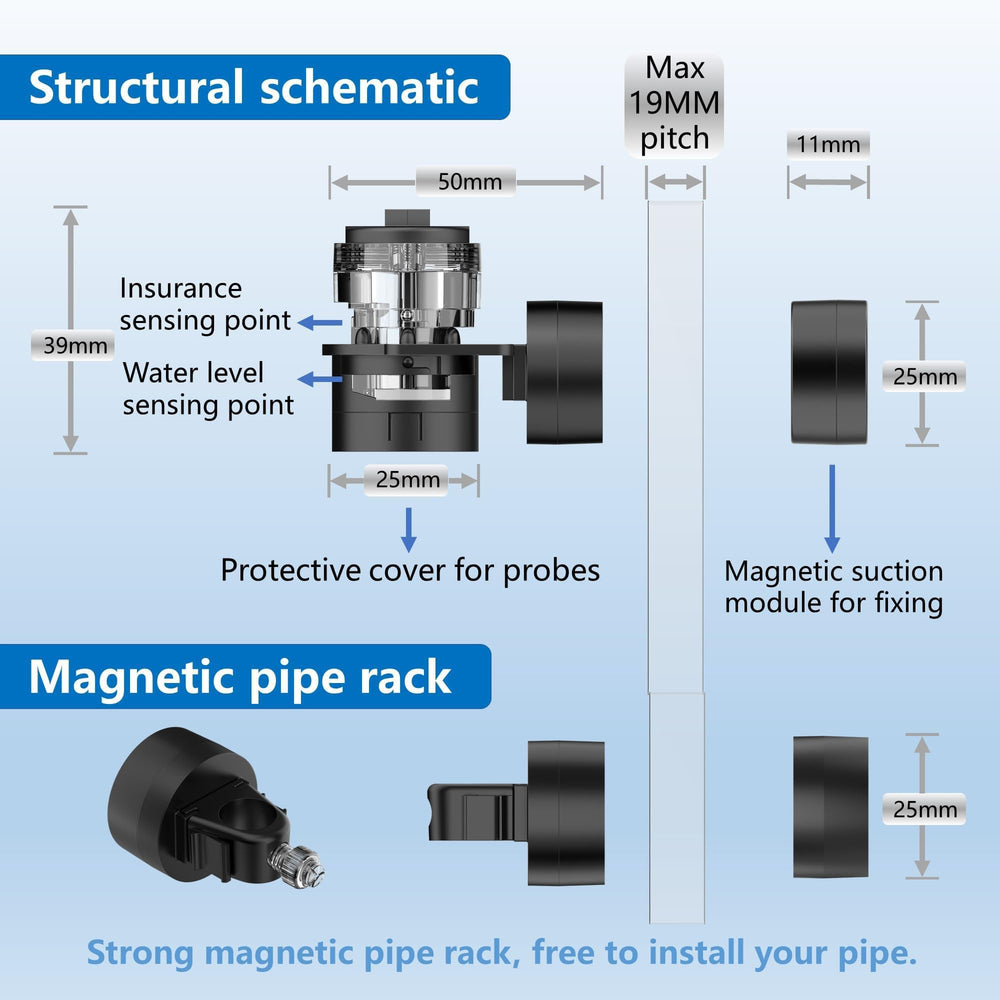 LAZYBONE AQUA ATO NG11 strong magnetic mount enables flexible installation on glass