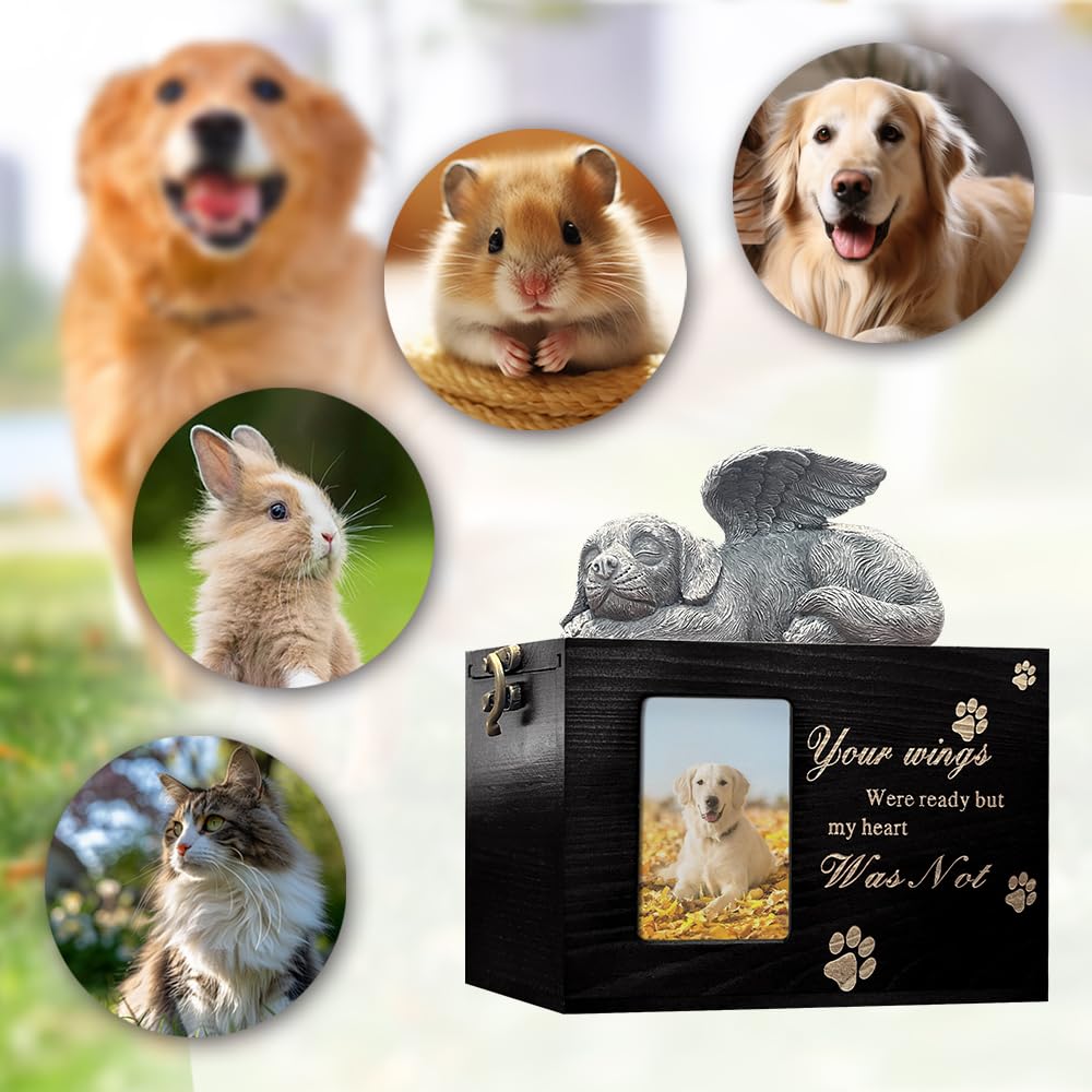 LAZYESTHER dog-urn-flannel-interior protects the keepsake with a soft lining