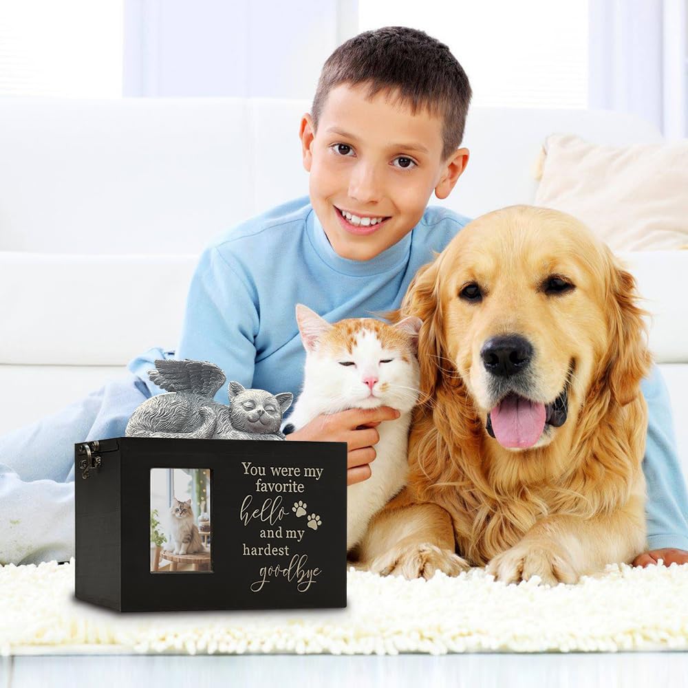 LAZYESTHER pet urn-u-shaped-lock-box provides secure, easy access.