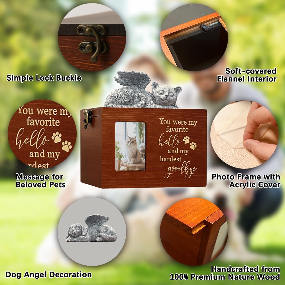 LAZYESTHER cat-angel-decor adds a protective, comforting touch to a keepsake.
