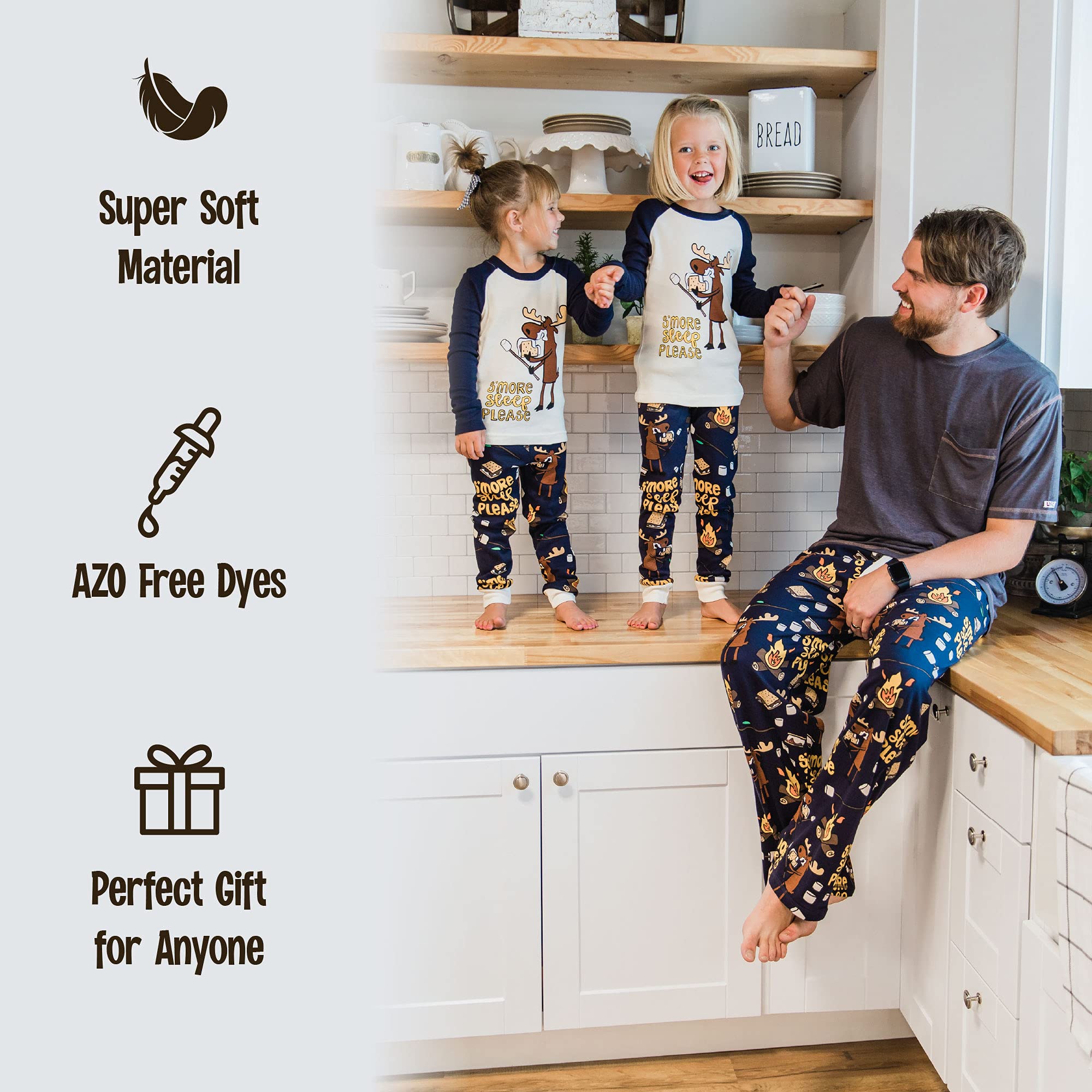 LazyOne flannel pajama pants pair well with matching family sets for festive photos.