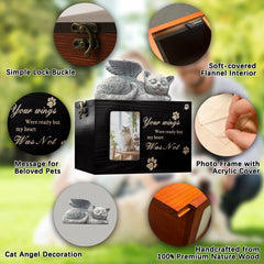 LAZYESTHER cat urn wooden keepsake highlights craftsmanship suitable for lasting tribute