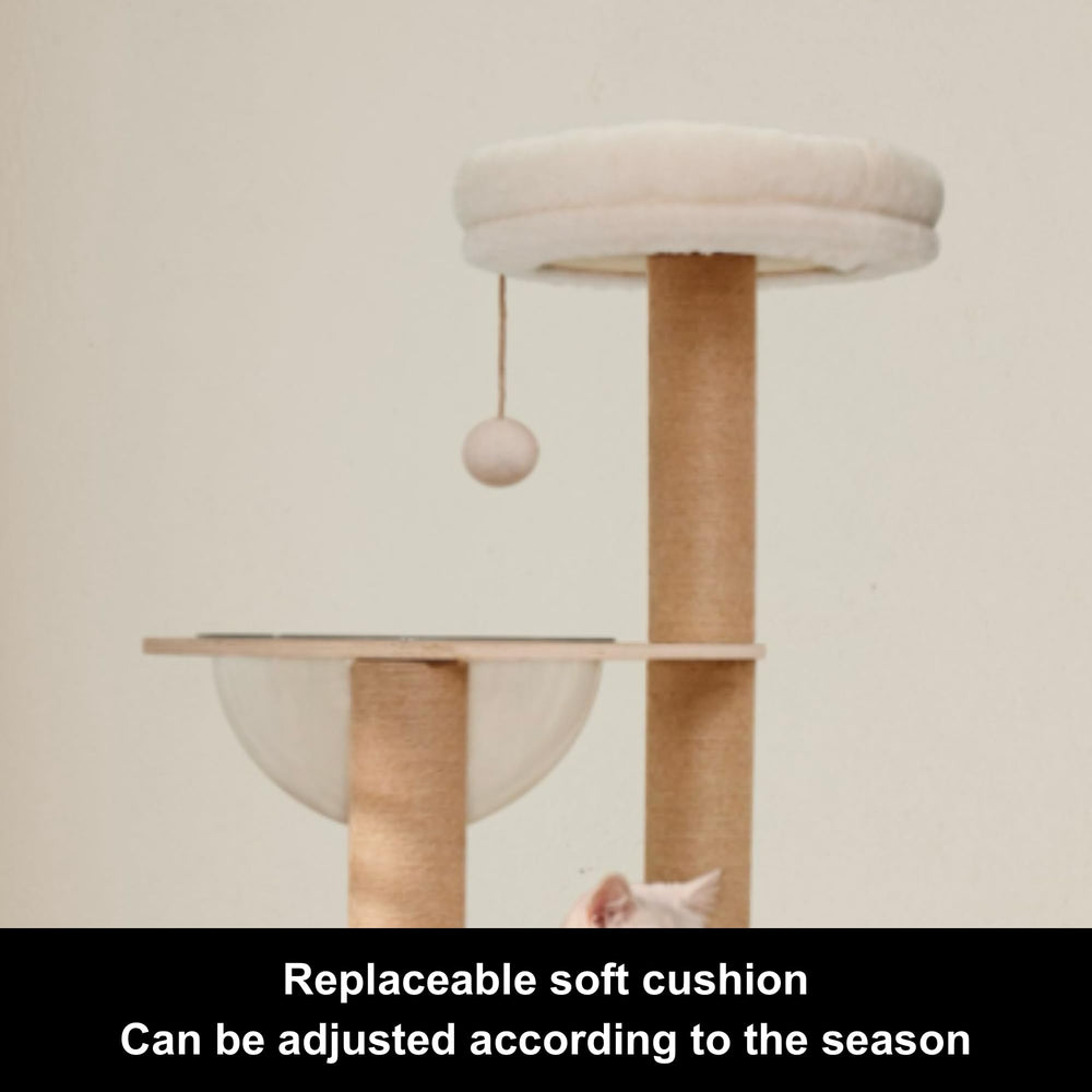 Lazyworm Solid wood climbing levels invite climbing and scratching for exercise.