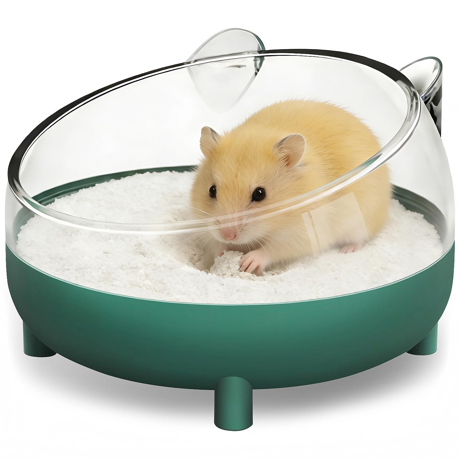 lazyyzal hamster bath cat shape for gentle, relaxing small-animal baths