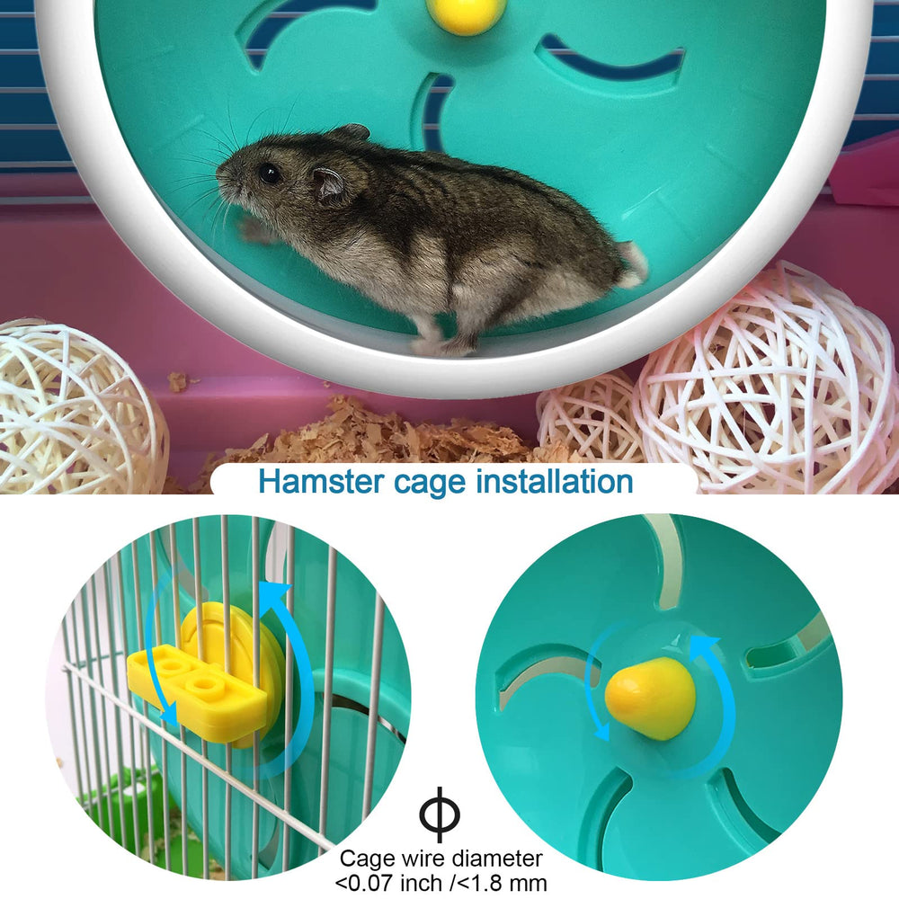 lazyyzal hamster silent wheel 7in blue durable materials — long-lasting play and exercise