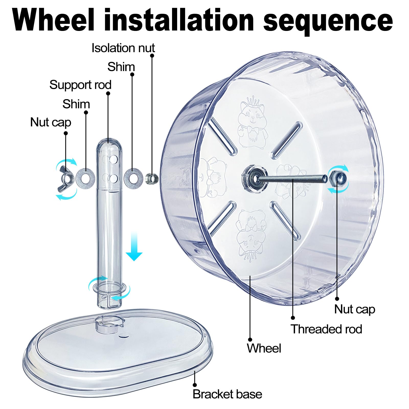 lazyyzal silent hamster wheel stand attachment demonstrates versatile freestanding setup