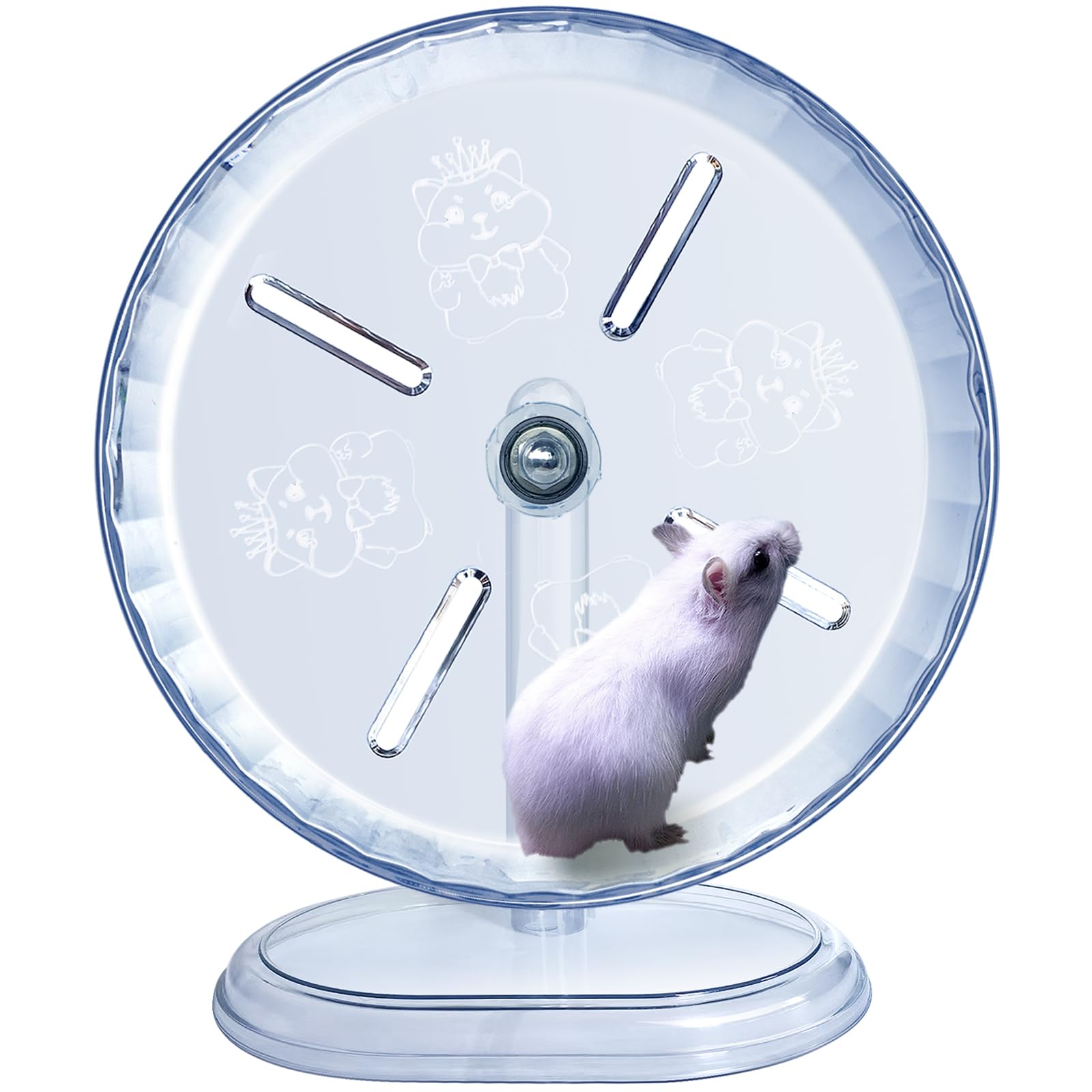 lazYYzal silent hamster wheel with transparent frame promoting quiet exercise for small pets