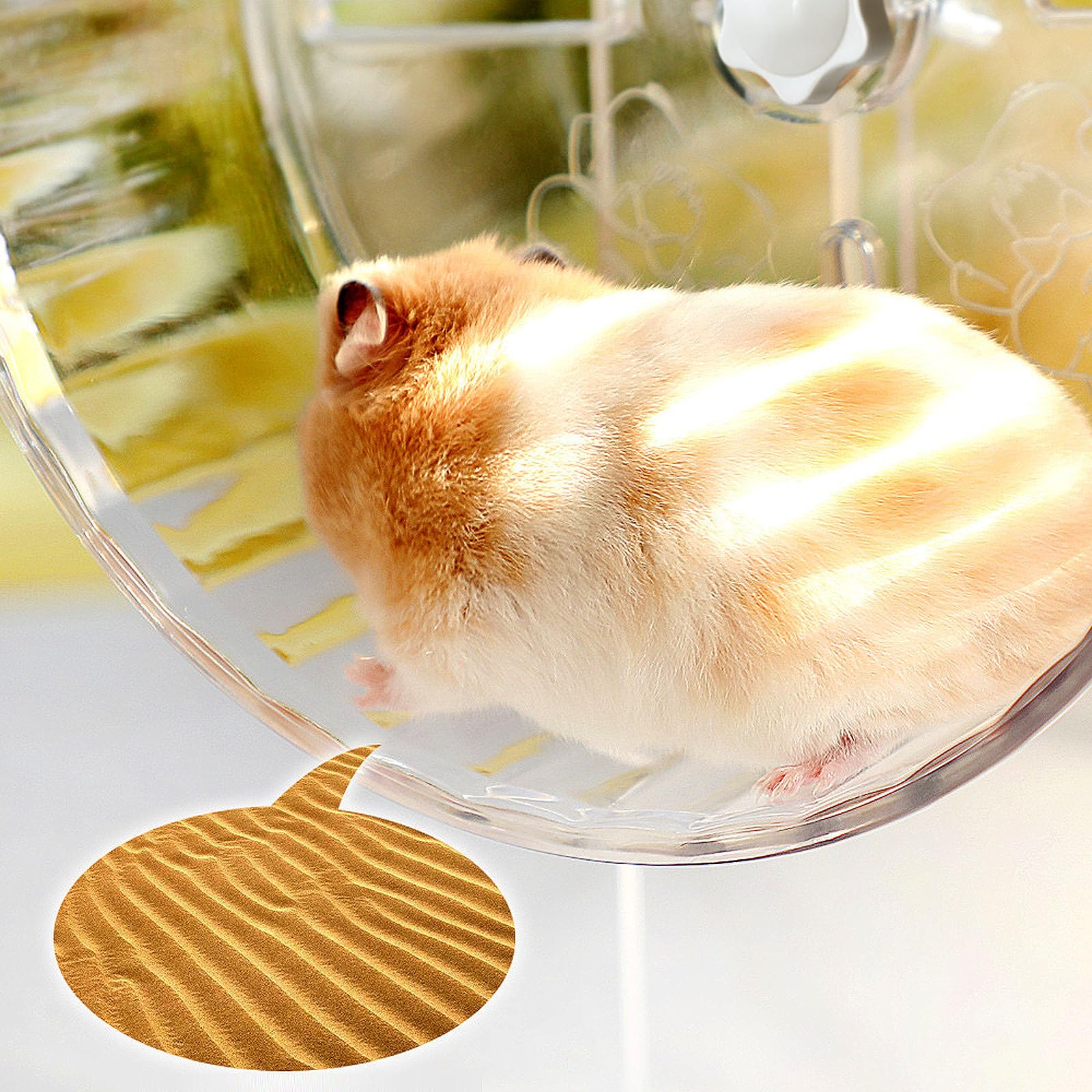 lazYYzal silent hamster wheel transparent drum showcases clear running surface.