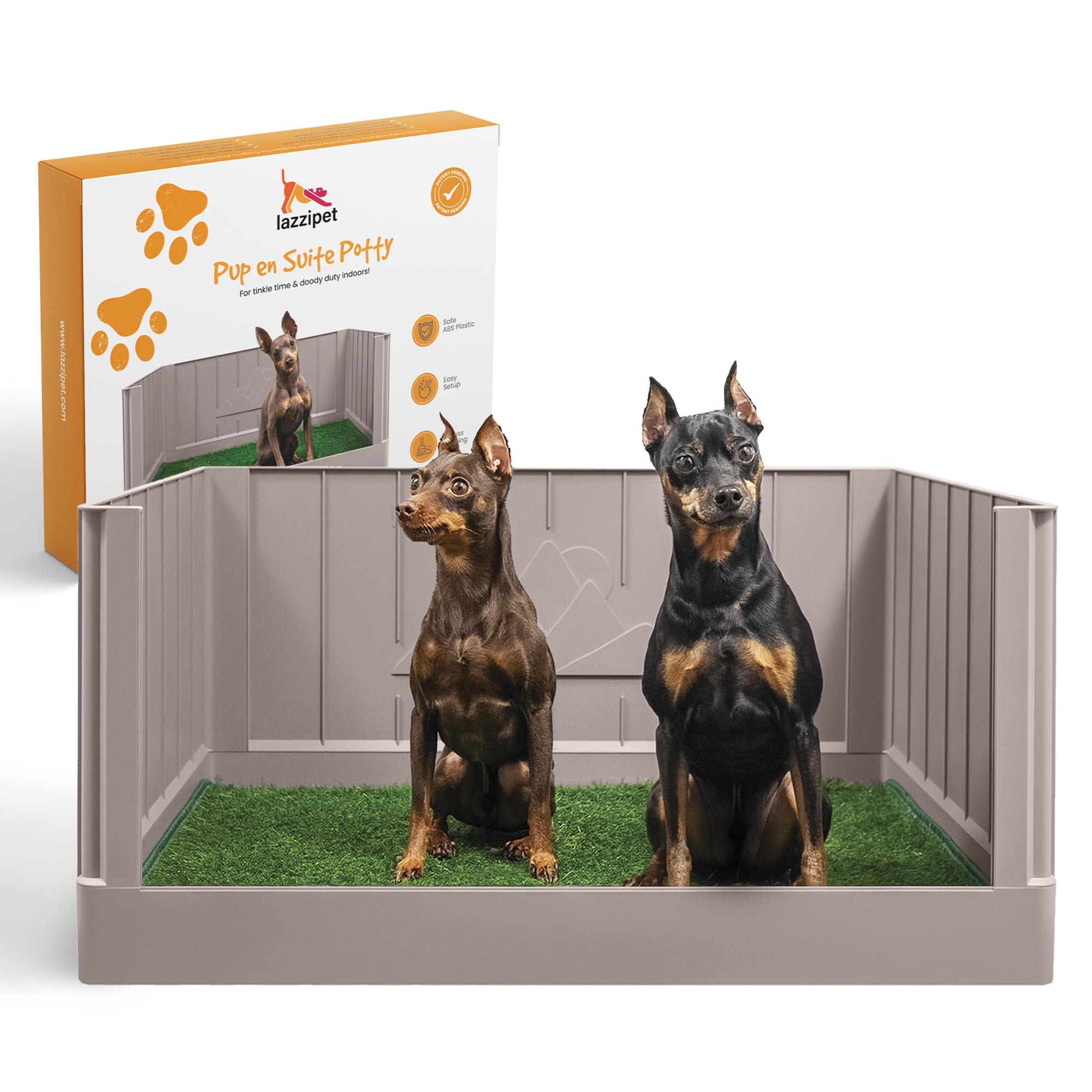 LAZZIPET Pup en Suite Potty cleaning-friendly surface for easy washing.