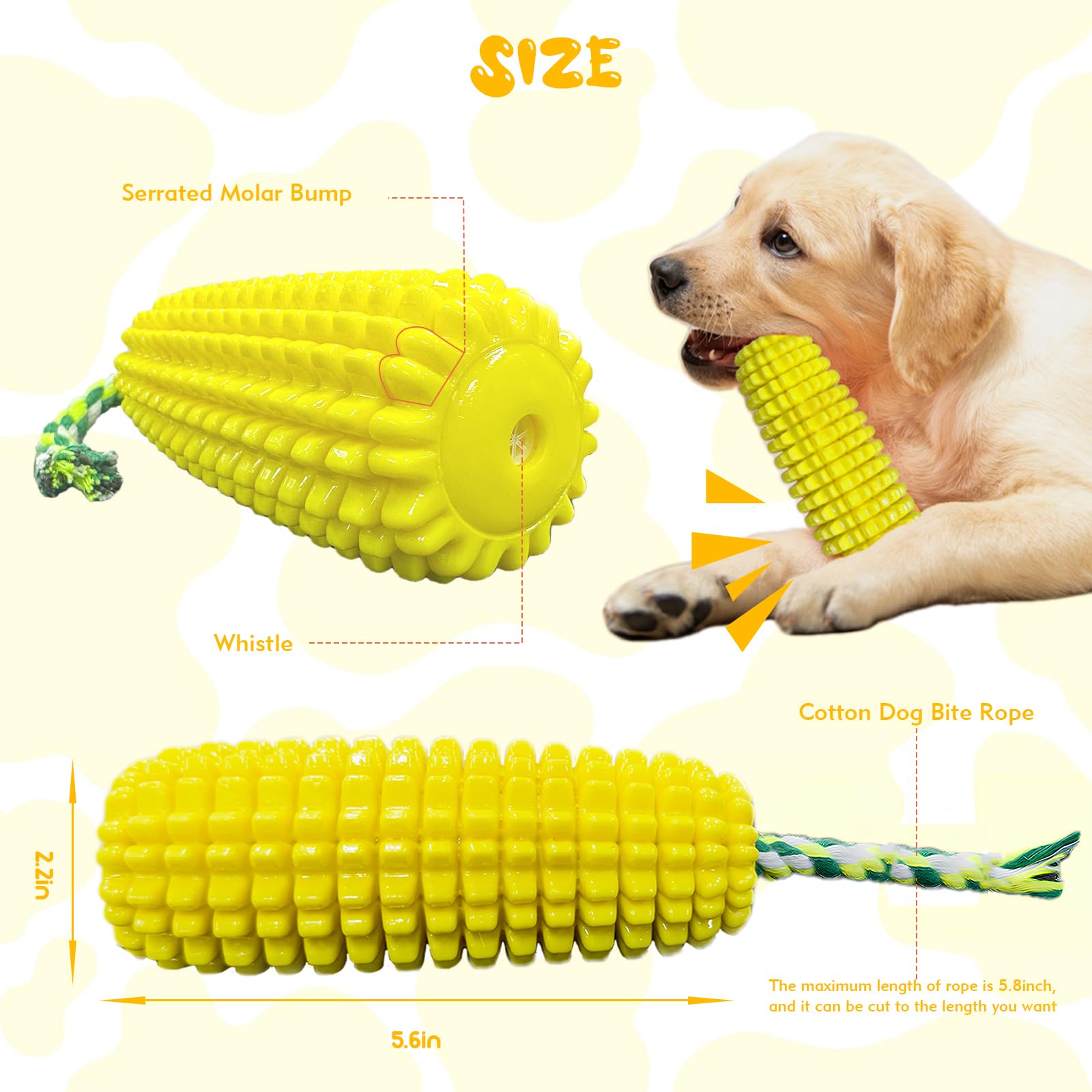 LBCSO corn-shaped toy with squeaker boosts interactive play and boredom relief.