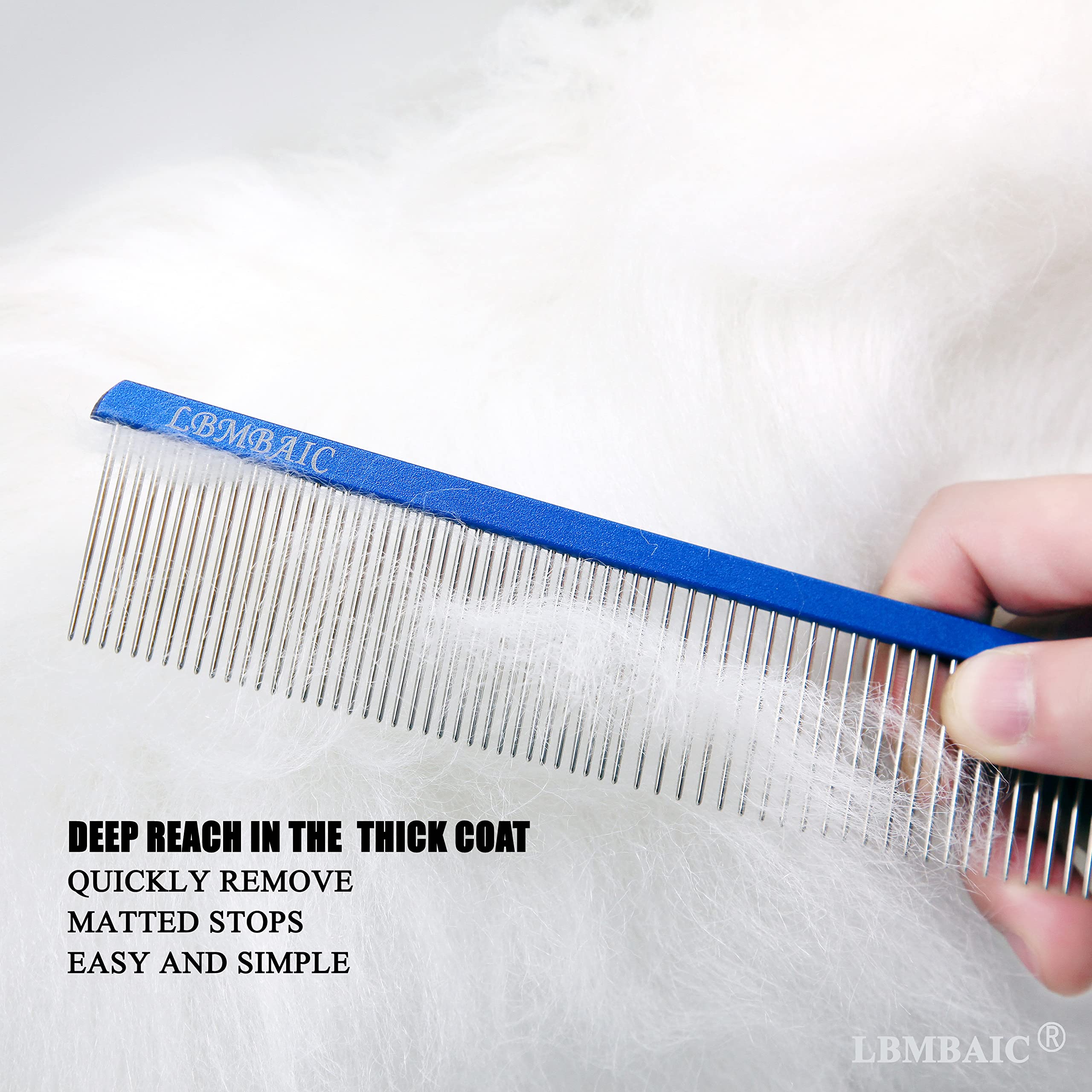 LBMBAIC metal comb roundhead pins provide gentle skin massage during detangling
