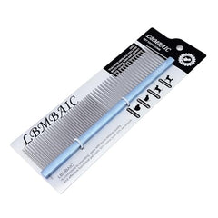 LBMBAIC metal dog grooming comb side teeth detail blue, helps tackle tangles and matting