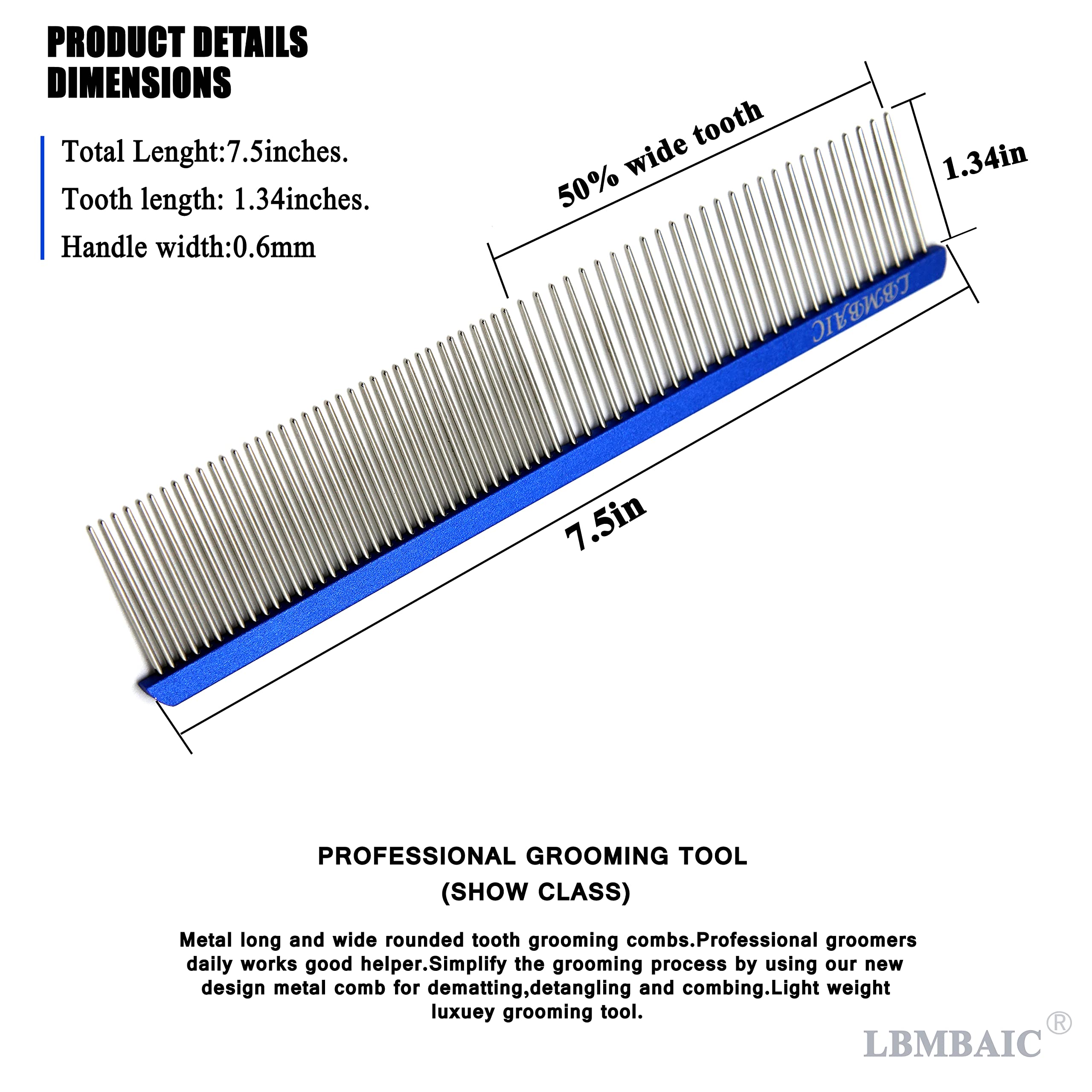 LBMBAIC dog comb suitable for long thick coats on dogs and cats