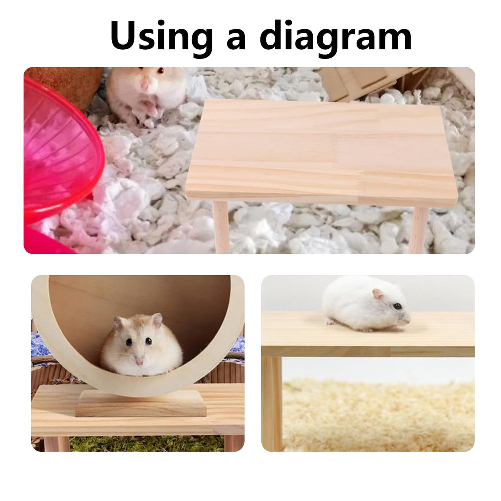 Lcvasvuz hamster platform in-cage setup adds enrichment and safe resting spot.