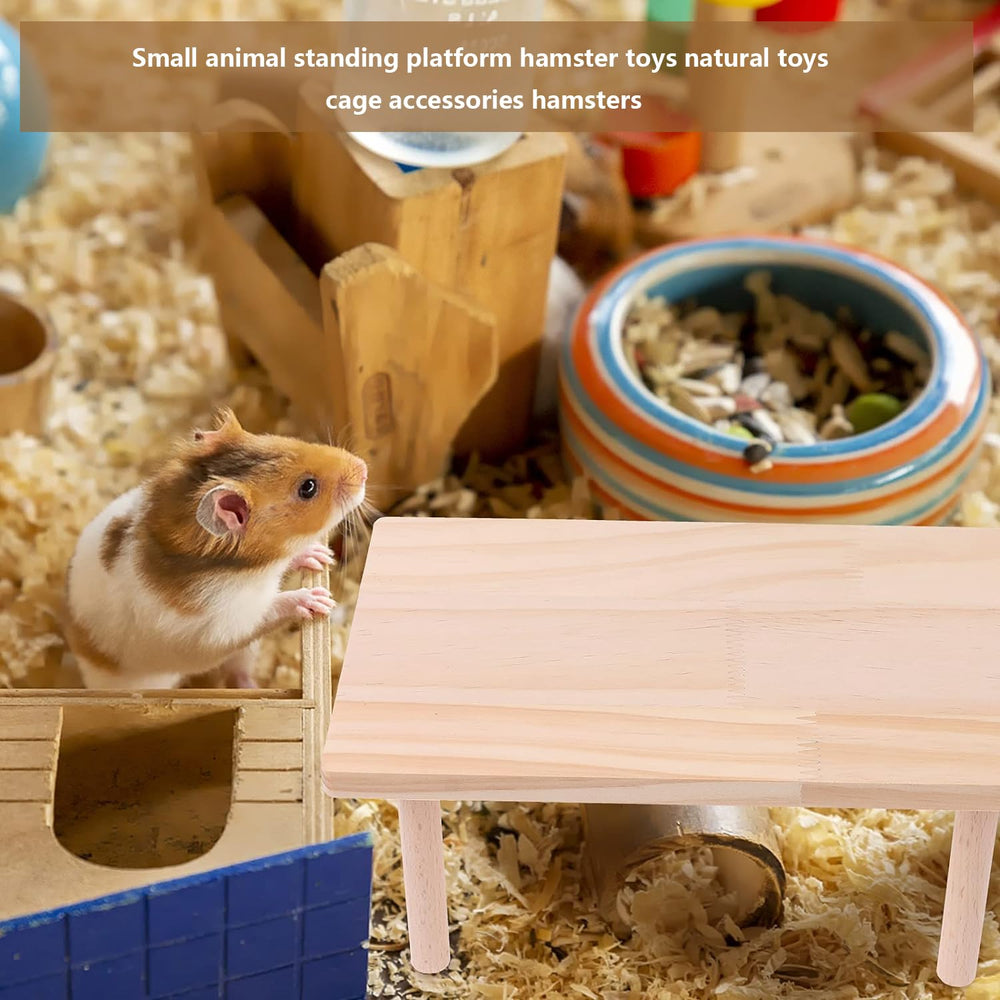 Lcvasvuz natural wood platform features polished non-toxic surface for pet-safe chewing.