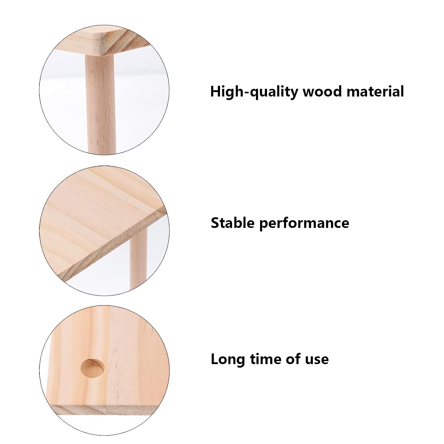 Lcvasvuz natural wooden hamster platform top view shows roomy resting area for tiny pets.