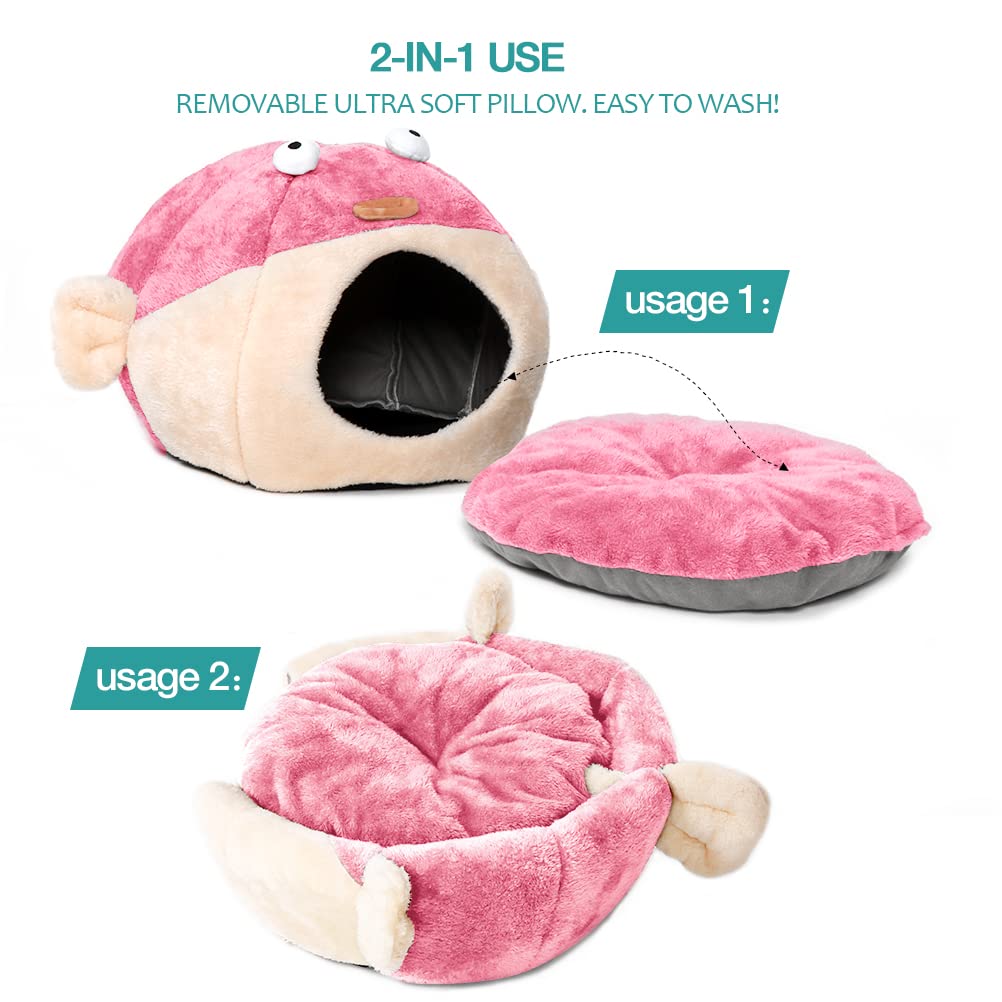 Lcybem cat bed 2-in-1 use as cave or mat.