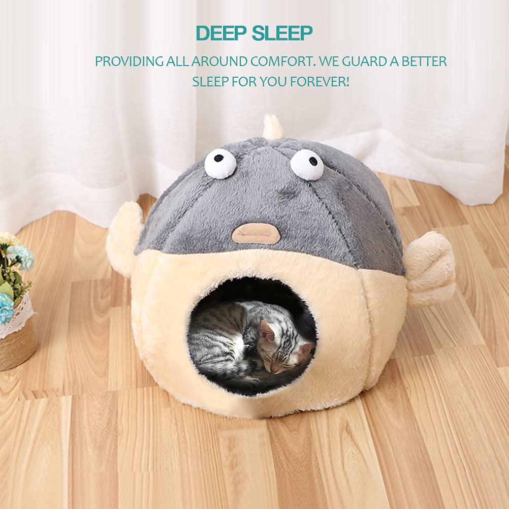 Lcybem cat bed cave dimensions multiple sizes grey for indoor spaces
