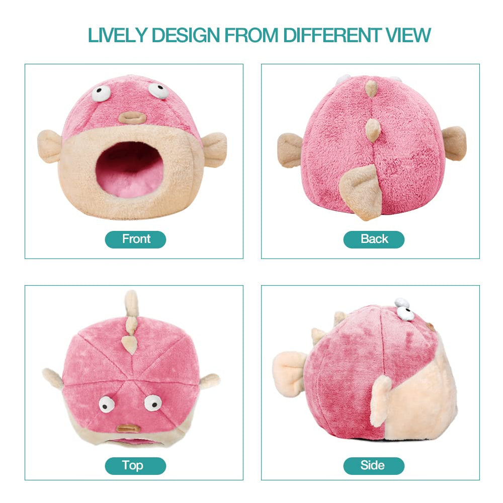 Lcybem cat bed cave privacy design for secure napping.