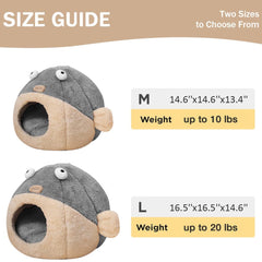 Lcybem cat bed cave removable pillow with microfiber side for easy cleaning