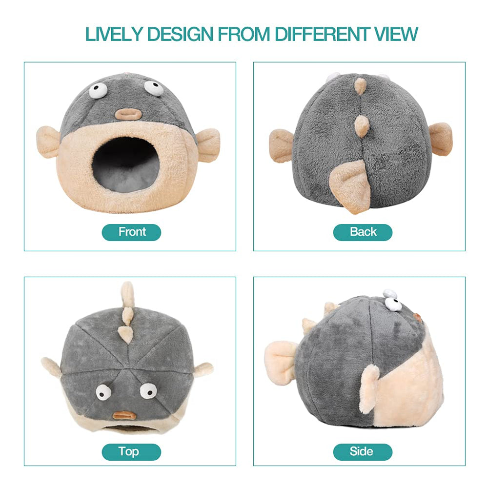 Lcybem cat bed ultra-soft plush gray material for relaxing sleep