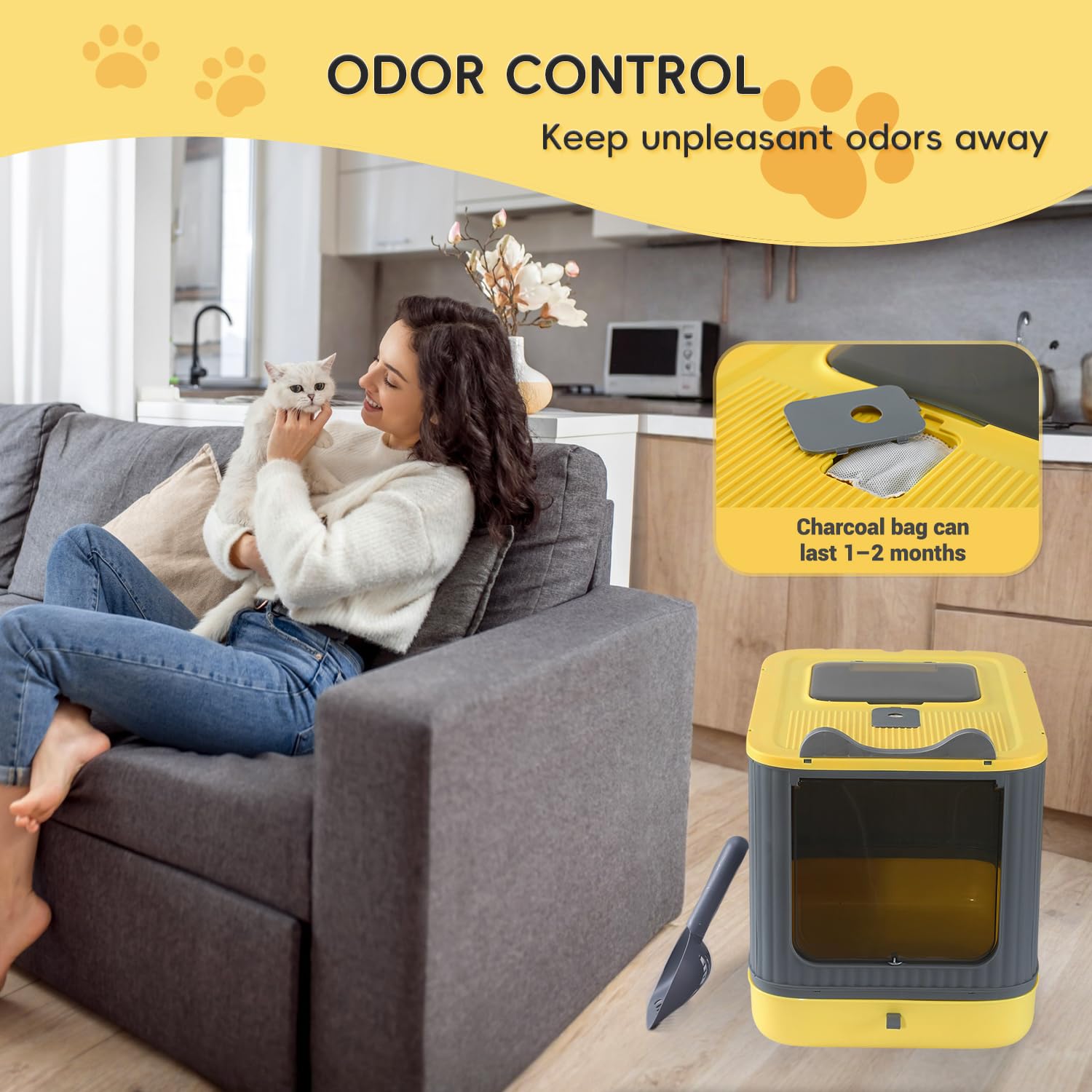 LCZLBRRD hooded litter box shows simple assembly for home or travel.