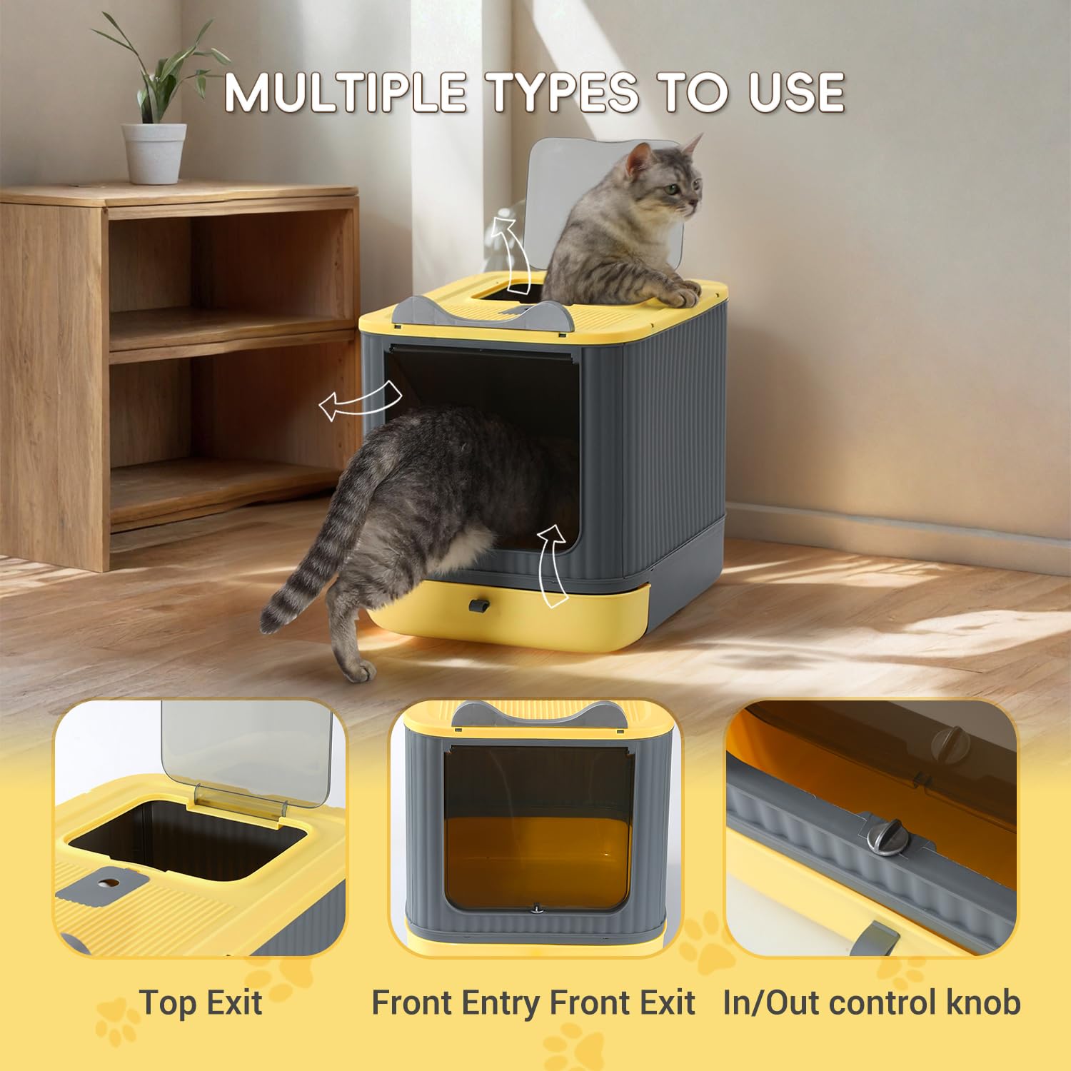 LCZLBRRD three-mode litter box fits kittens to adults in one compact design.