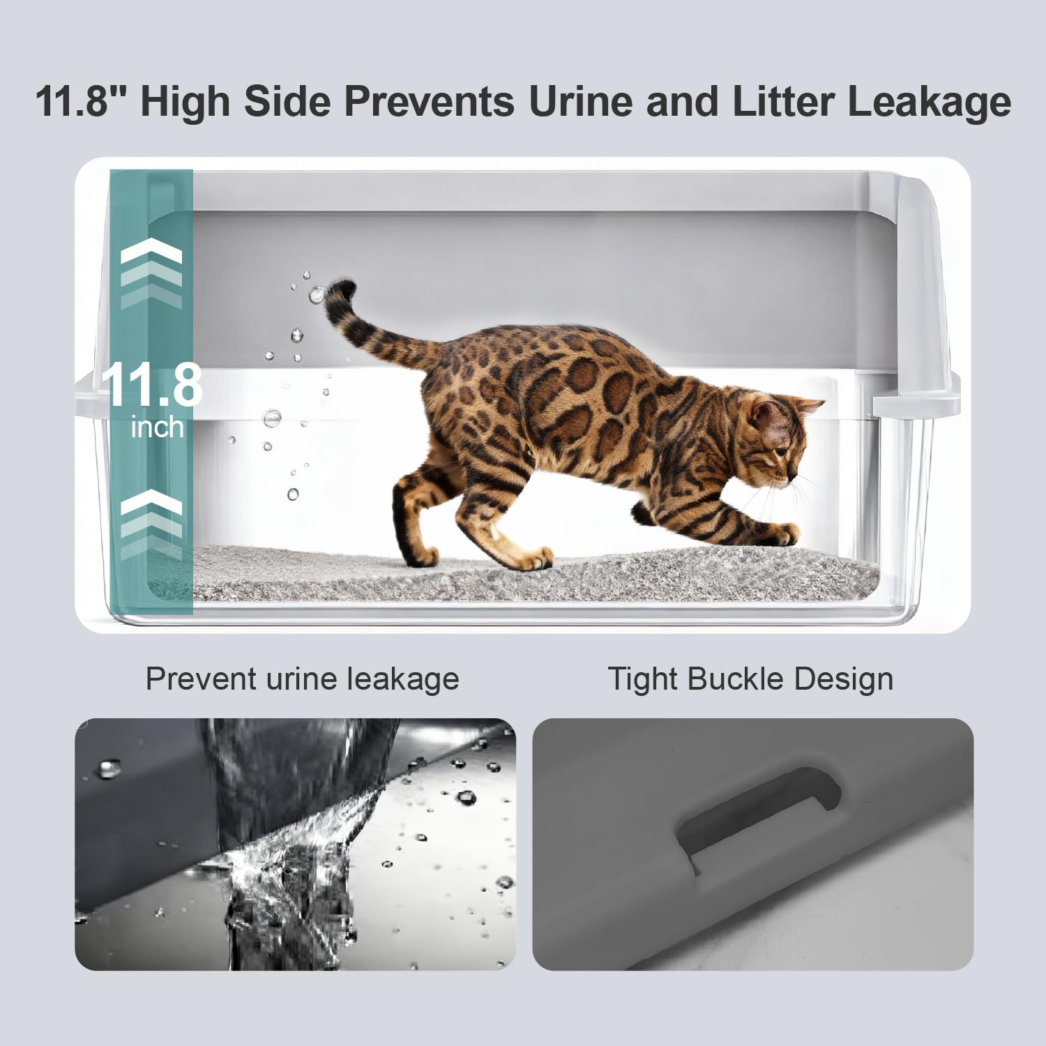 LCZLBRRD xl-size litter box dimensions highlight ample space for large cats.