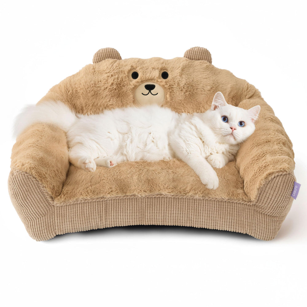 LE SURE cat bed with original bear design inviting cozy snuggles.