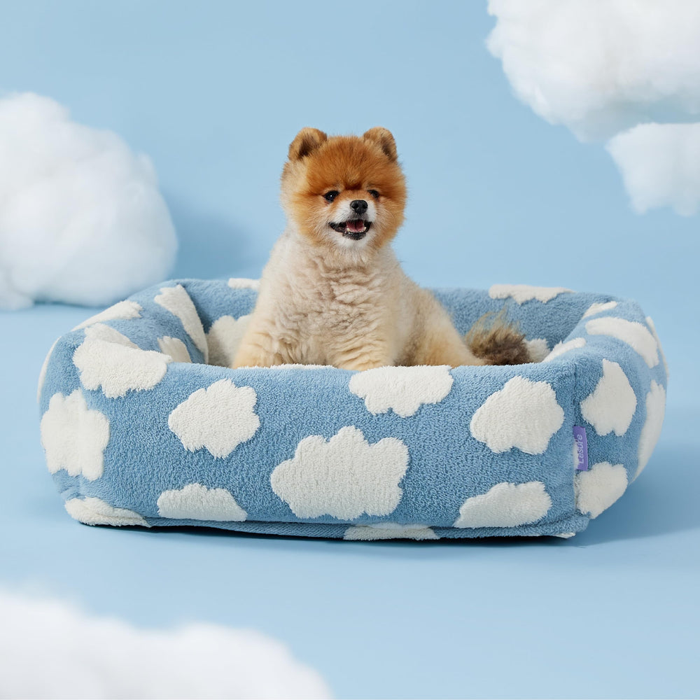 LE SURE cute dog bed rectangle orthopedic fill supports joints for restful sleep.