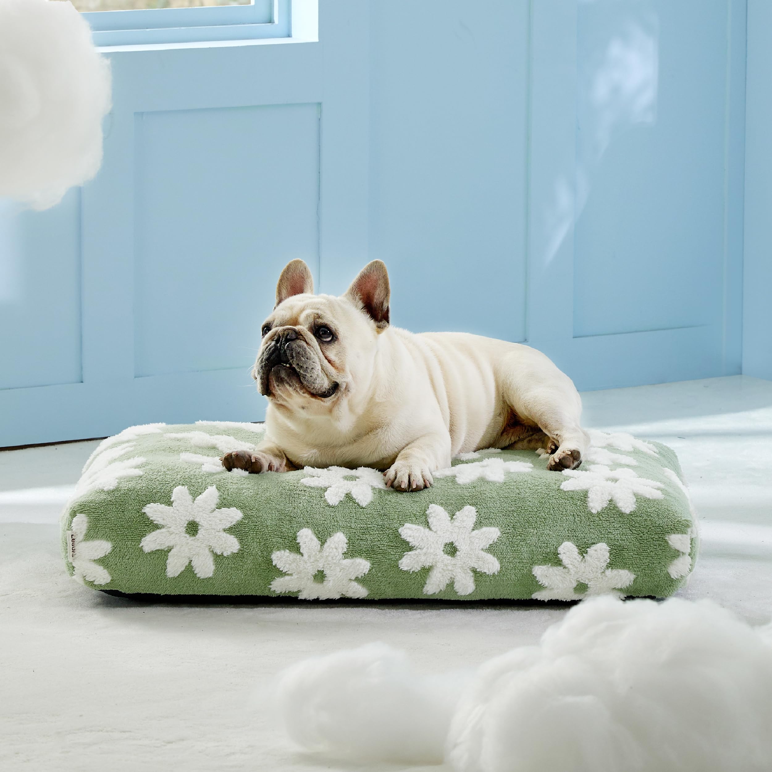 LE SURE dog bed in-use with a pet for cozy comfort.