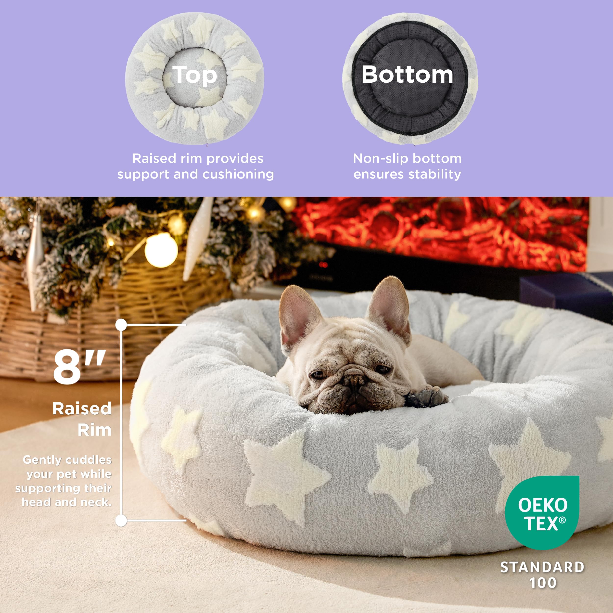 LE SURE Donut bed anti slip bottom keeps bed secure