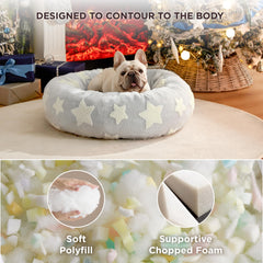 LE SURE Donut bed jacquard plush fabric adds stylish comfort