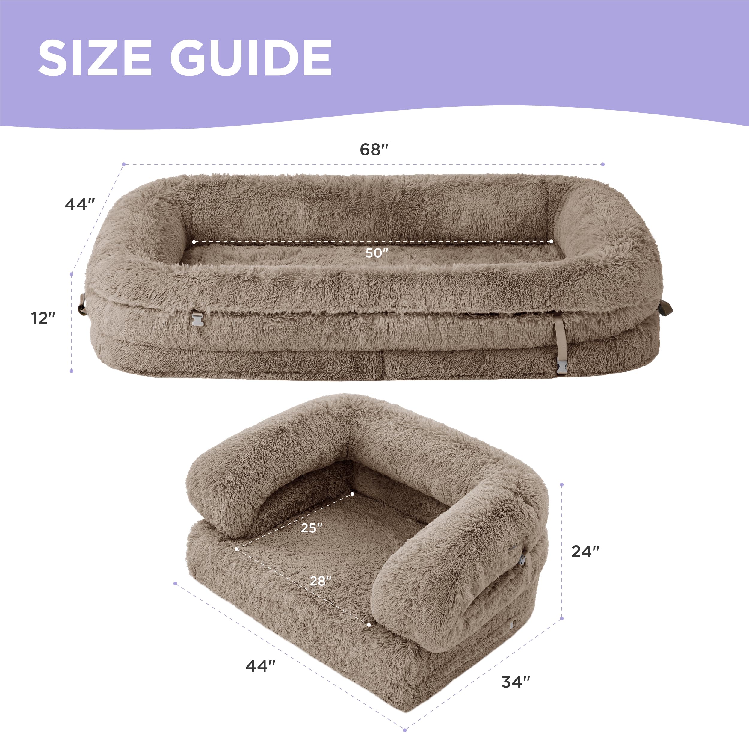 LE SURE bolster detail reveals double-layer support and plush textile.