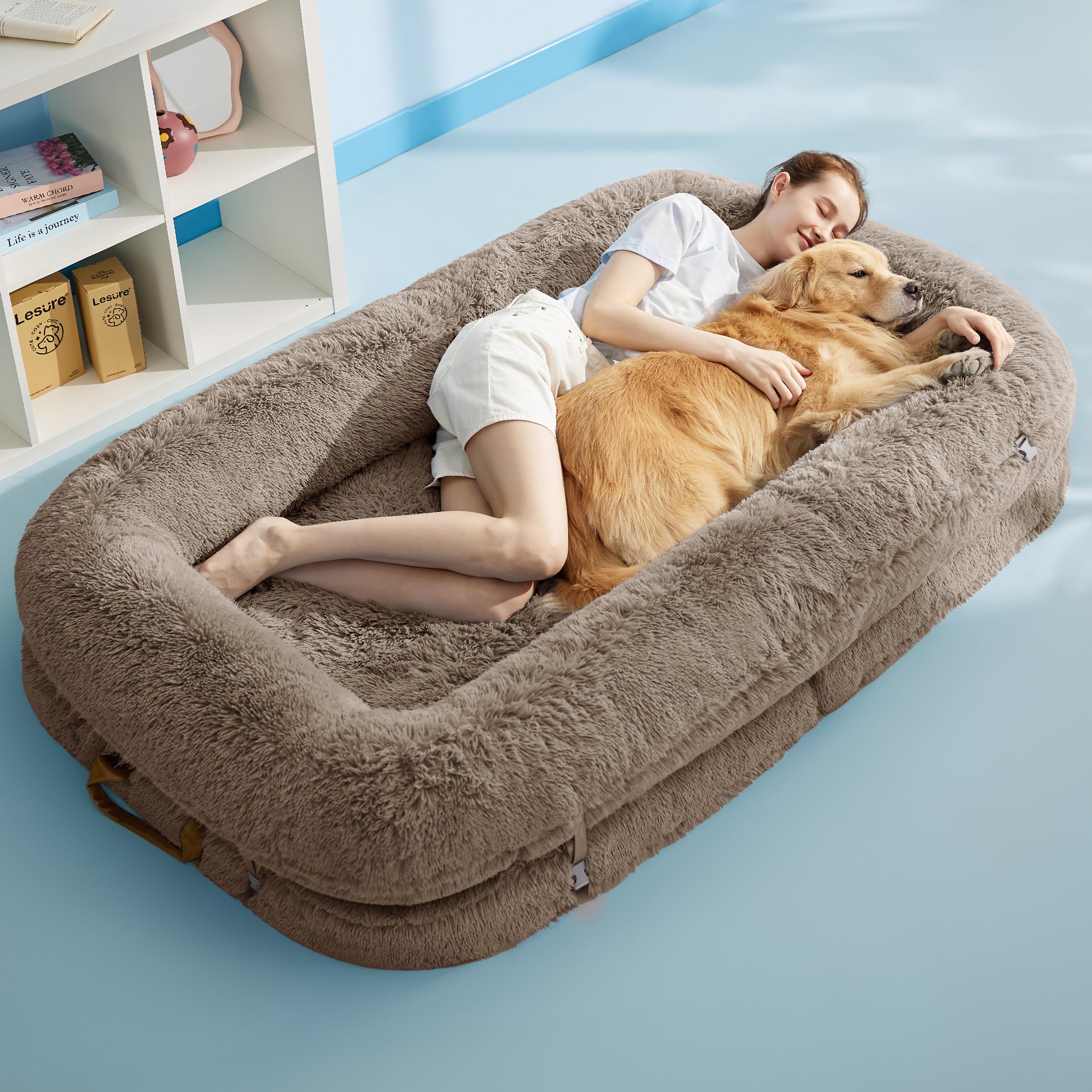 LE SURE faux fur texture conveys calming softness and luxury feel.