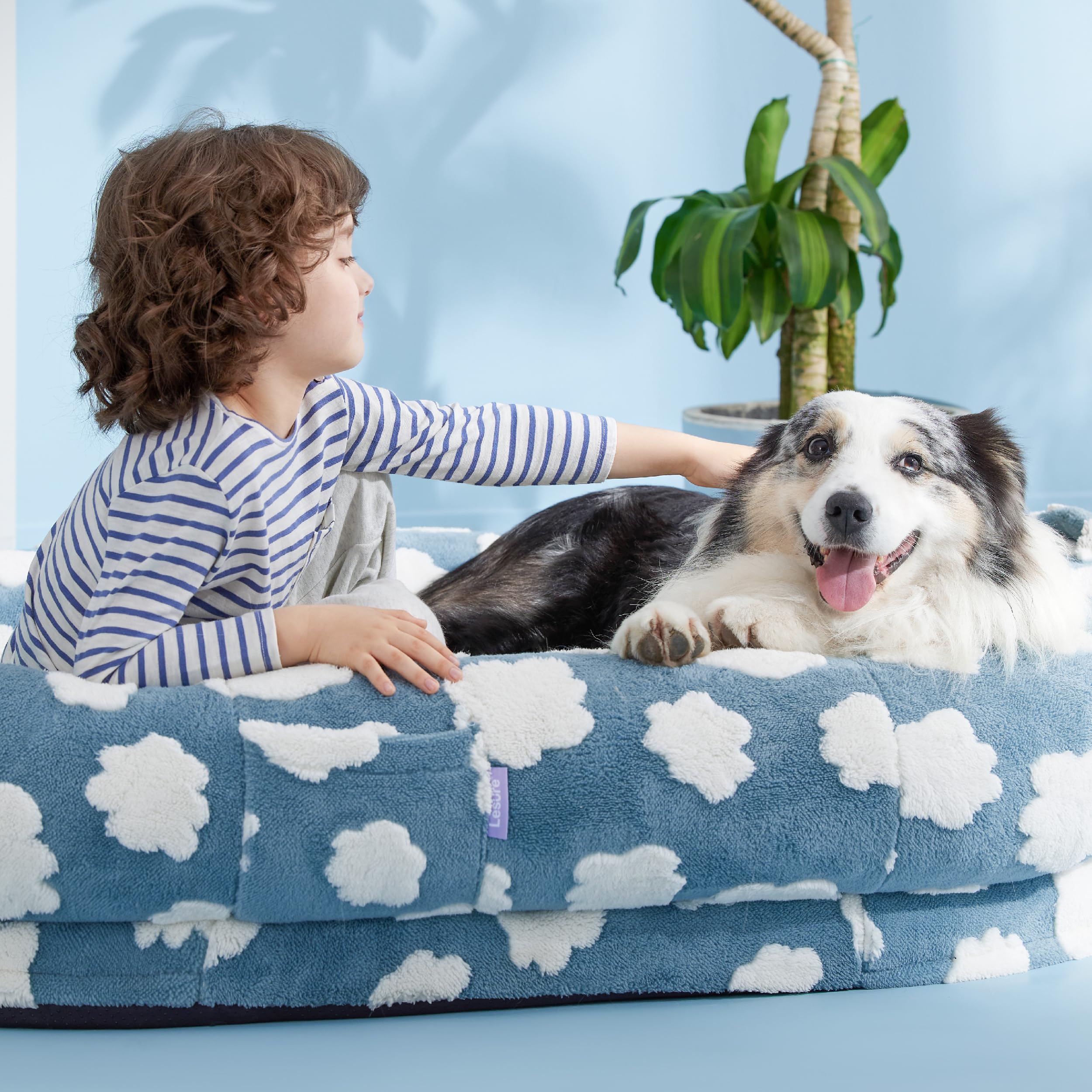LE SURE Human Dog Bed anti-slip bottom stabilizes on smooth floors
