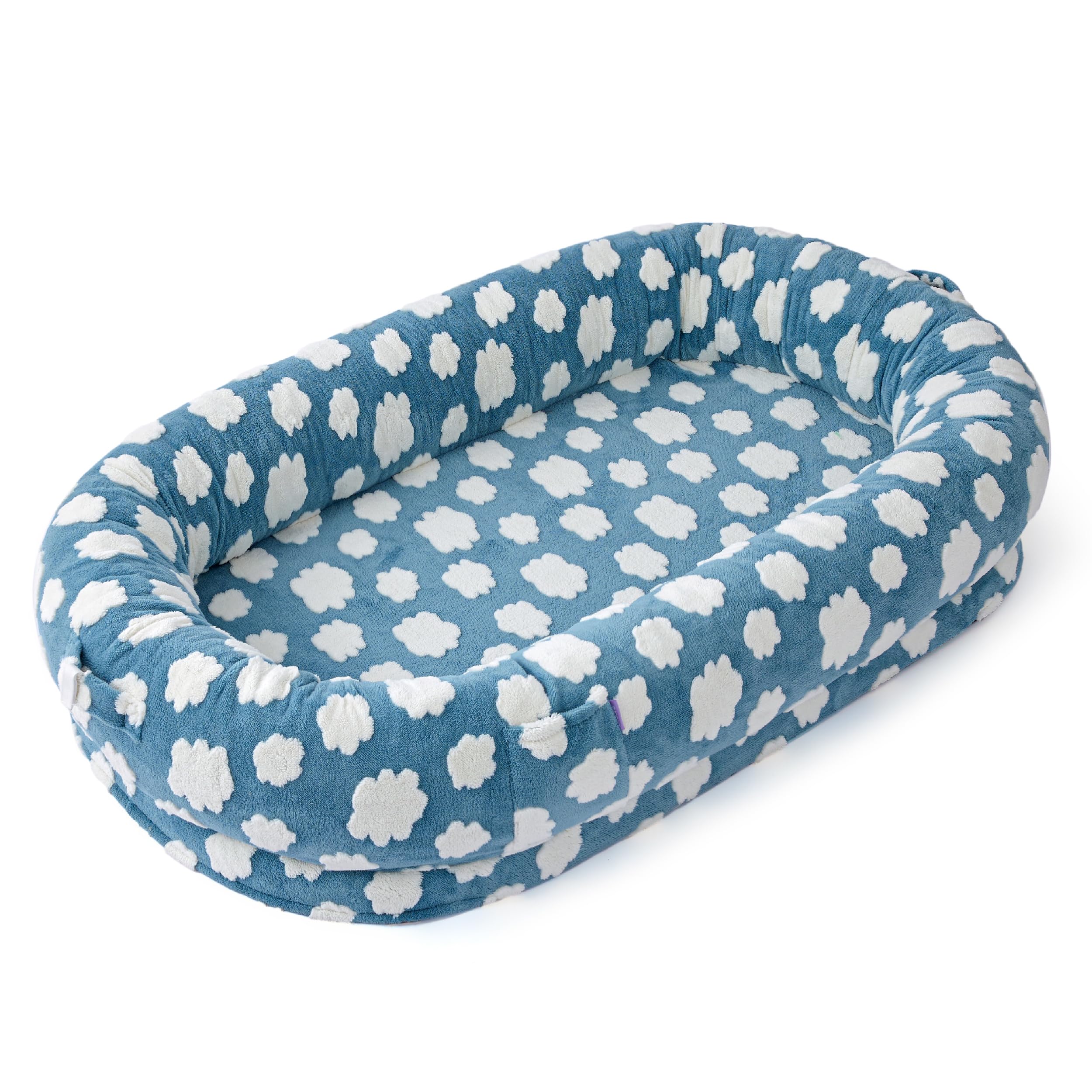 LE SURE Human Dog Bed gift-ready blue design for family homes