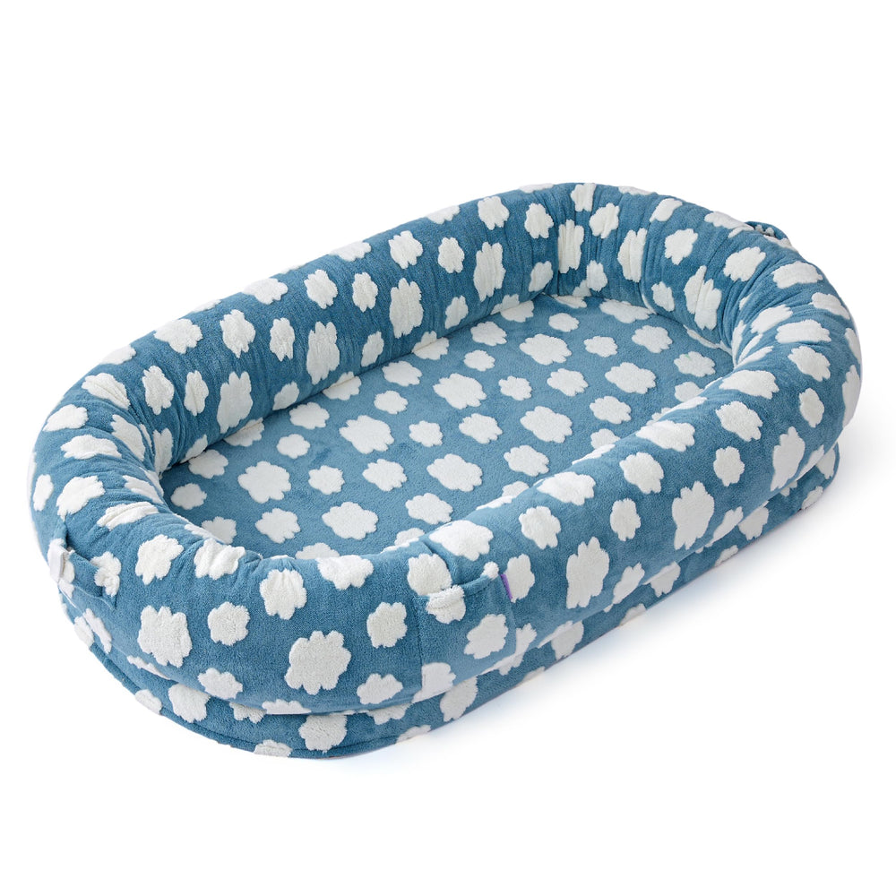 LE SURE Human Dog Bed gift-ready blue design for family homes