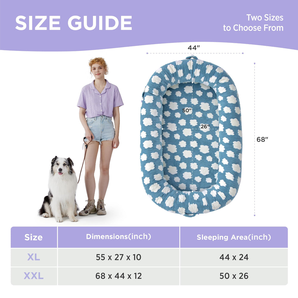 LE SURE Human Dog Bed storage pocket keeps essentials within reach