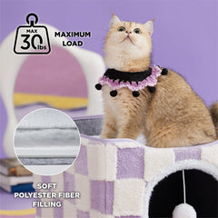 LE SURE indoor cat beds closed den reveals private nap nook for cats at home.