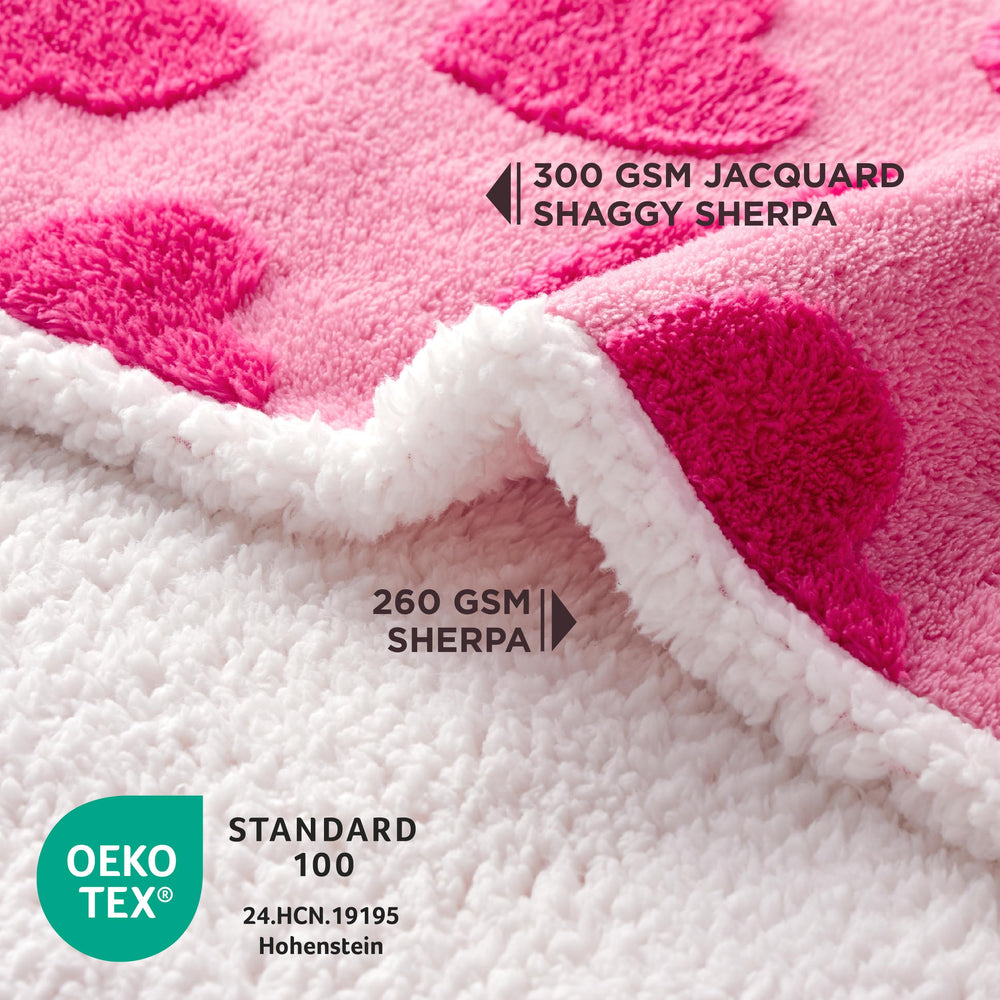 LE SURE waterproof puppy blanket pattern heart in pink adds decorative charm