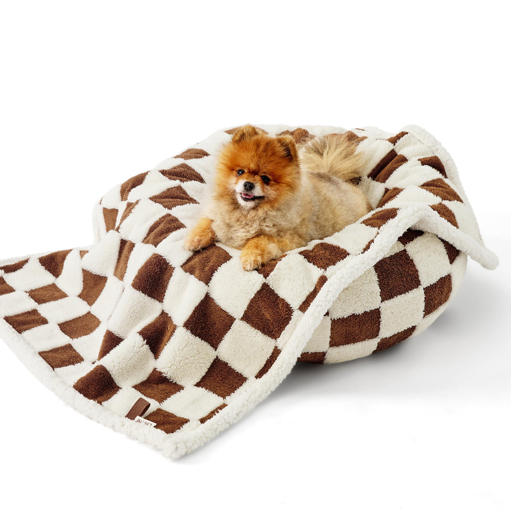 LE SURE waterproof puppy blanket with sherpa fleece side offers cozy warmth for small dogs
