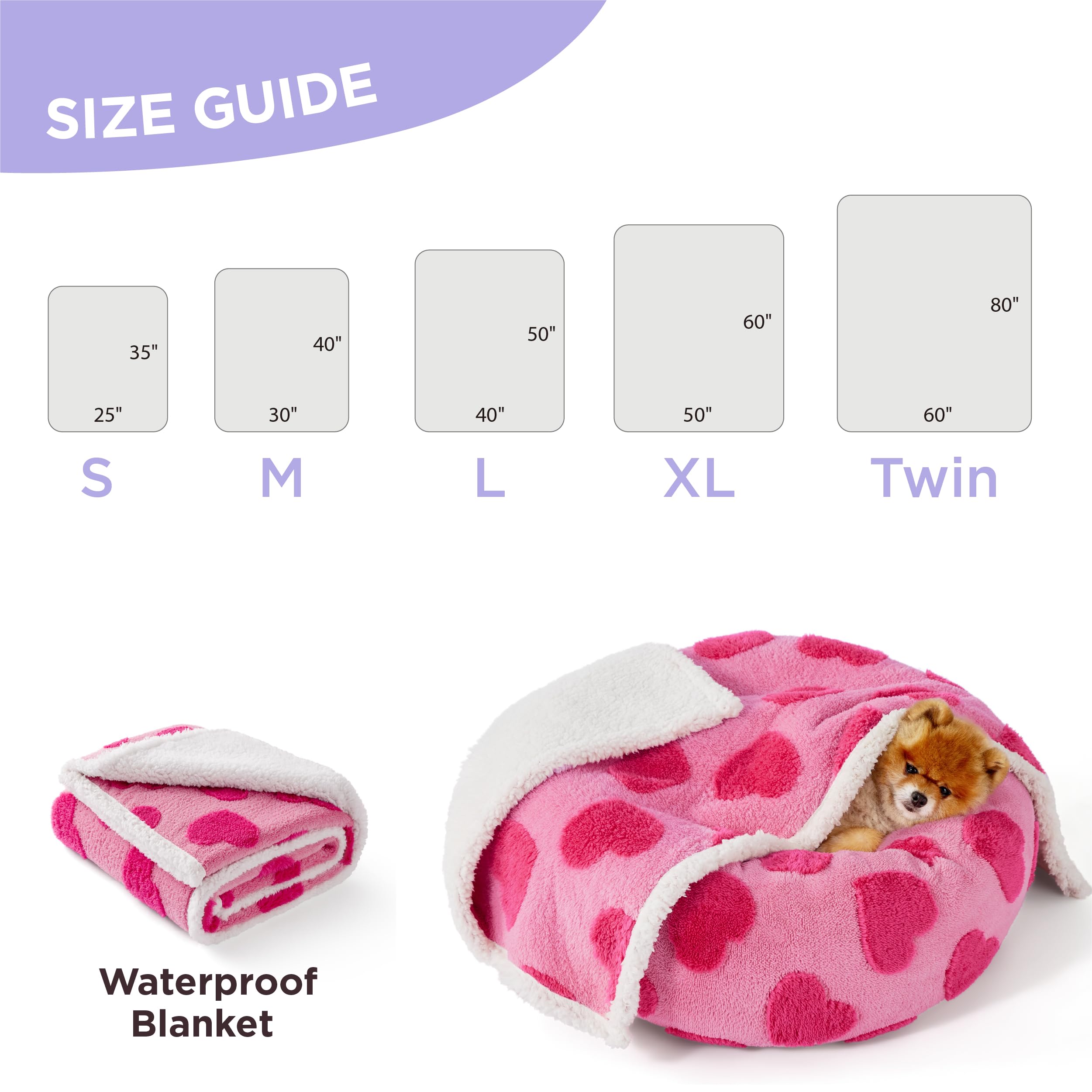 LE SURE waterproof puppy blanket is travel-friendly and lightweight in pink