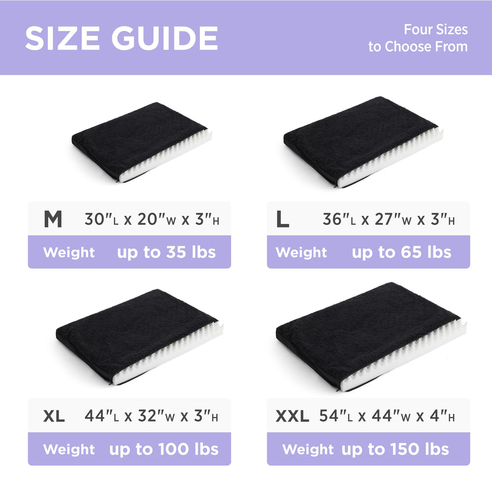 LE SURE XL black dog bed cover close-up fabric and sleek look
