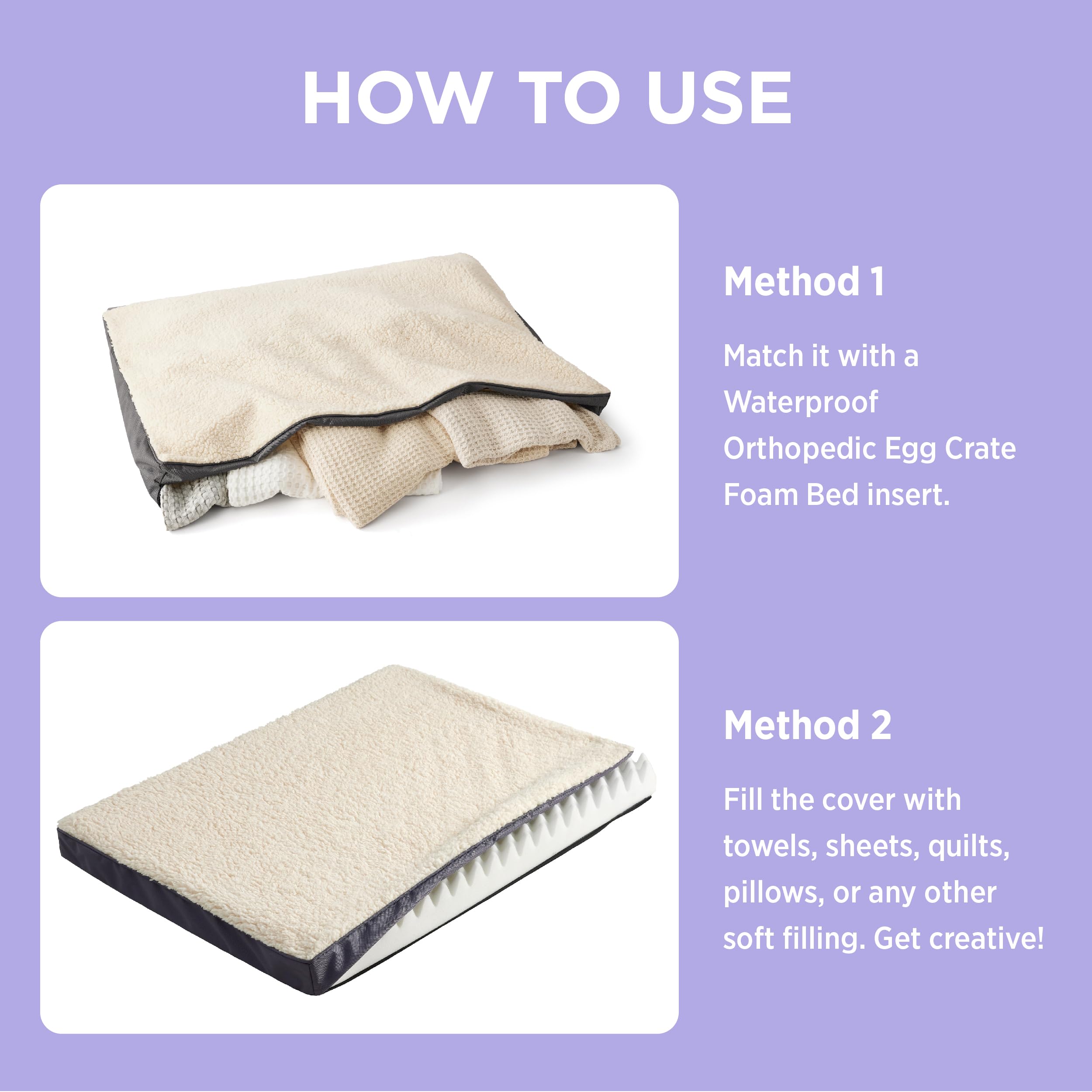 LE SURE XL cover-only design communicates foam base not included